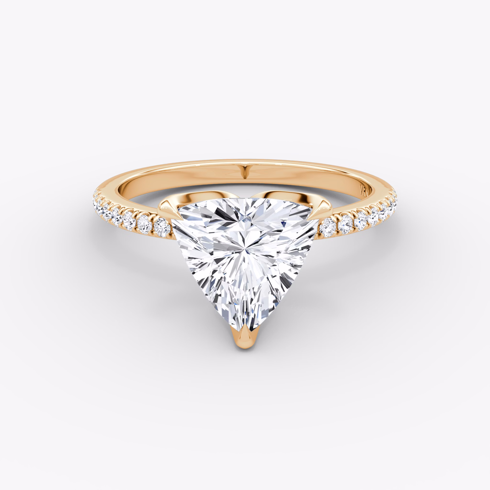 The Classic Petal | Trillion | 14k | Rose Gold | bandAccent: Pavé | diamondOrientation: vertical | caratWeight: other