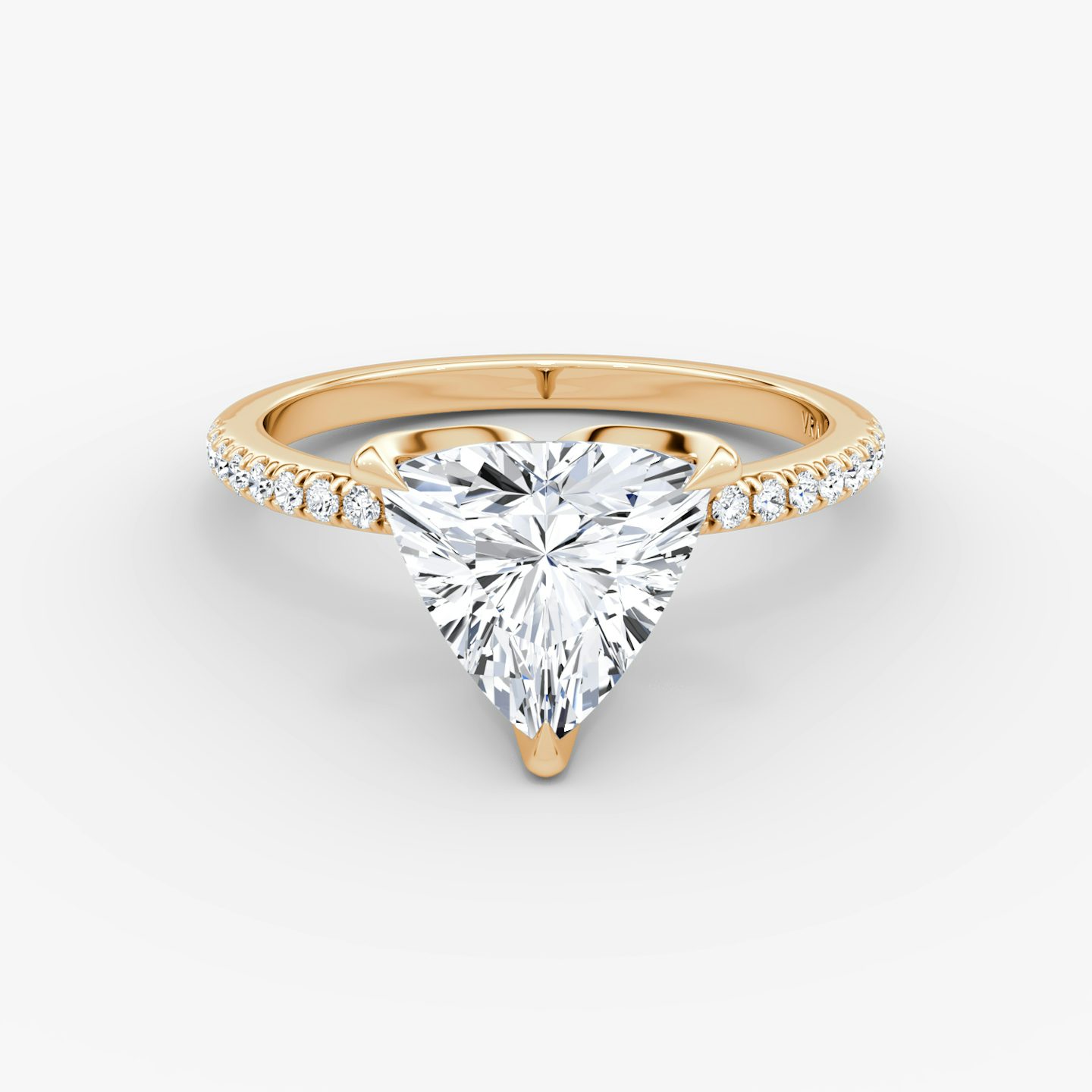 The Classic Petal | Trillion | 14k | Rose Gold | bandAccent: Pavé | diamondOrientation: vertical | caratWeight: other