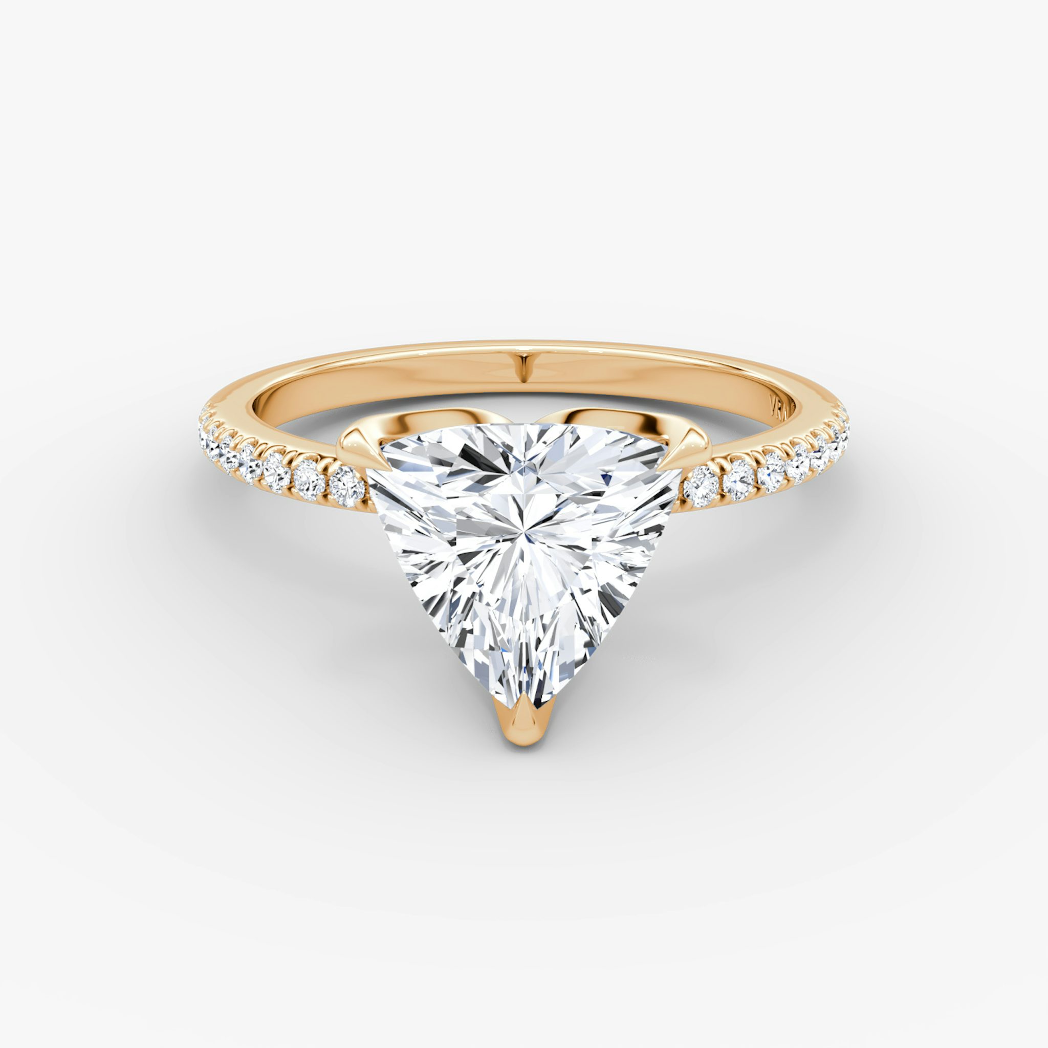 The Classic Petal | Trillion | 14k | Rose Gold | bandAccent: Pavé | diamondOrientation: vertical | caratWeight: other