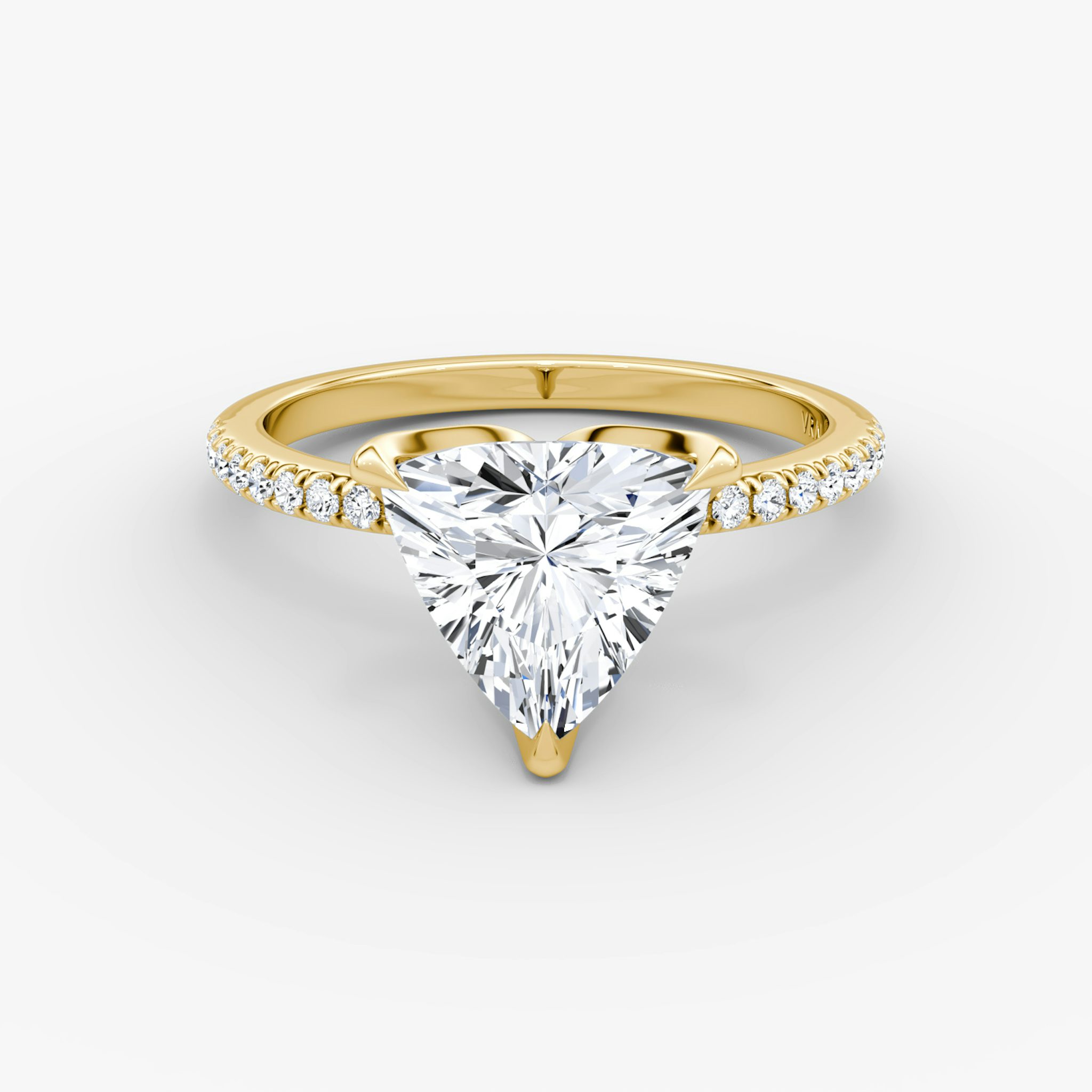 The Classic Petal | Trillion | 18k | Yellow Gold | bandAccent: Pavé | diamondOrientation: vertical | caratWeight: other