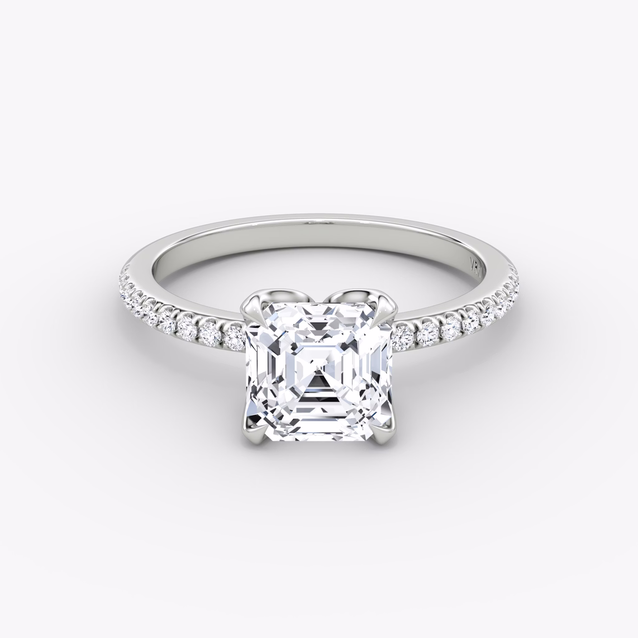 The Classic Petal | Asscher | Platinum | bandAccent: Pavé | diamondOrientation: vertical | caratWeight: other
