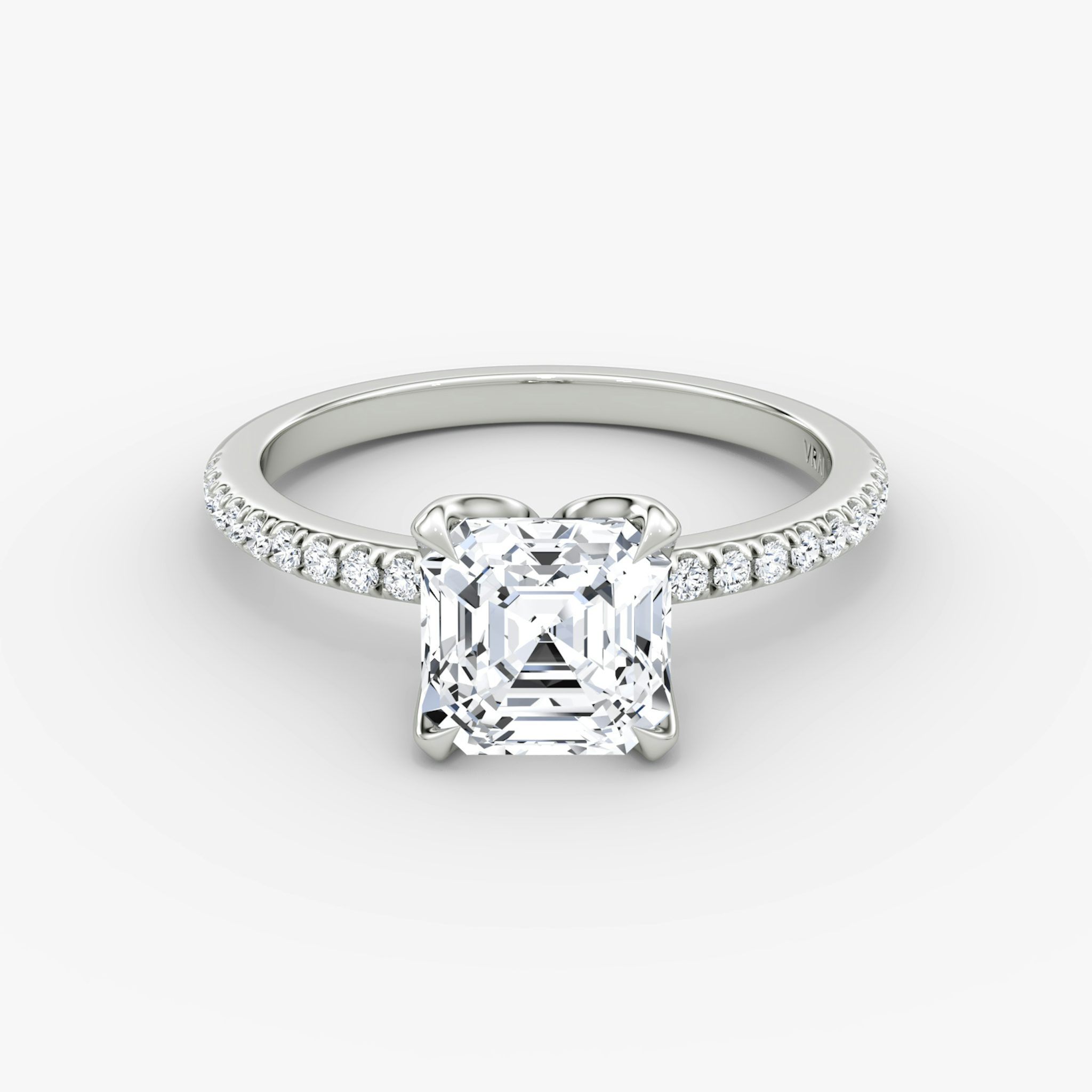 The Classic Petal | Asscher | Platinum | bandAccent: Pavé | diamondOrientation: vertical | caratWeight: other