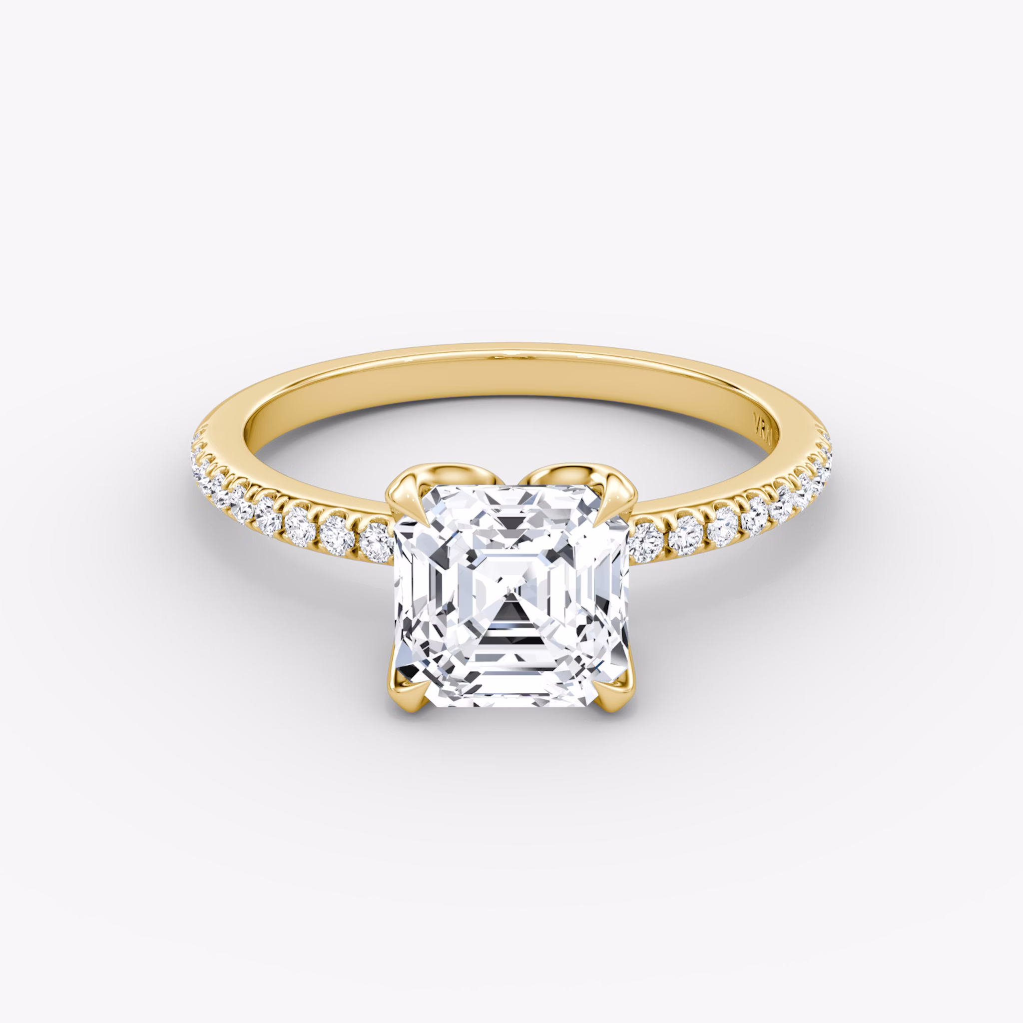 The Classic Petal | Asscher | 18k | Yellow Gold | bandAccent: Pavé | diamondOrientation: vertical | caratWeight: other