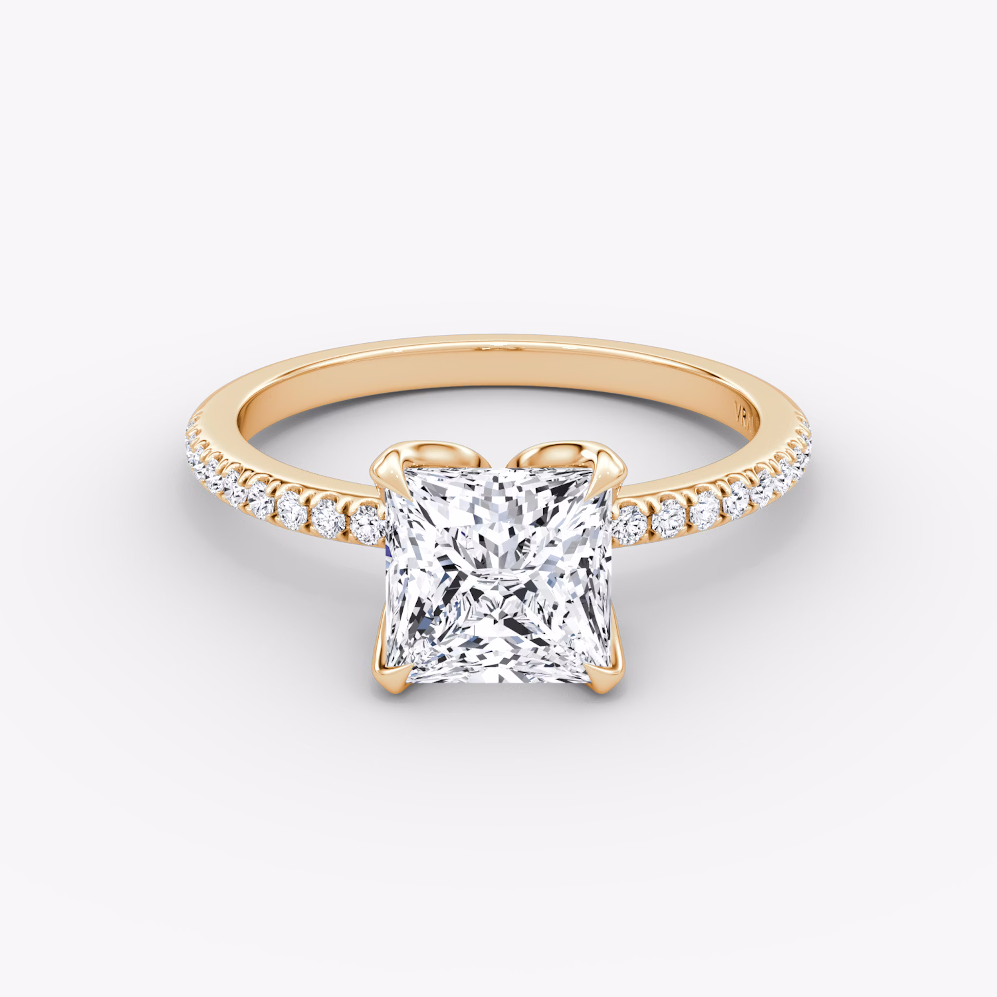 The Classic Petal | Princess | 14k | Rose Gold | bandAccent: Pavé | diamondOrientation: vertical | caratWeight: other
