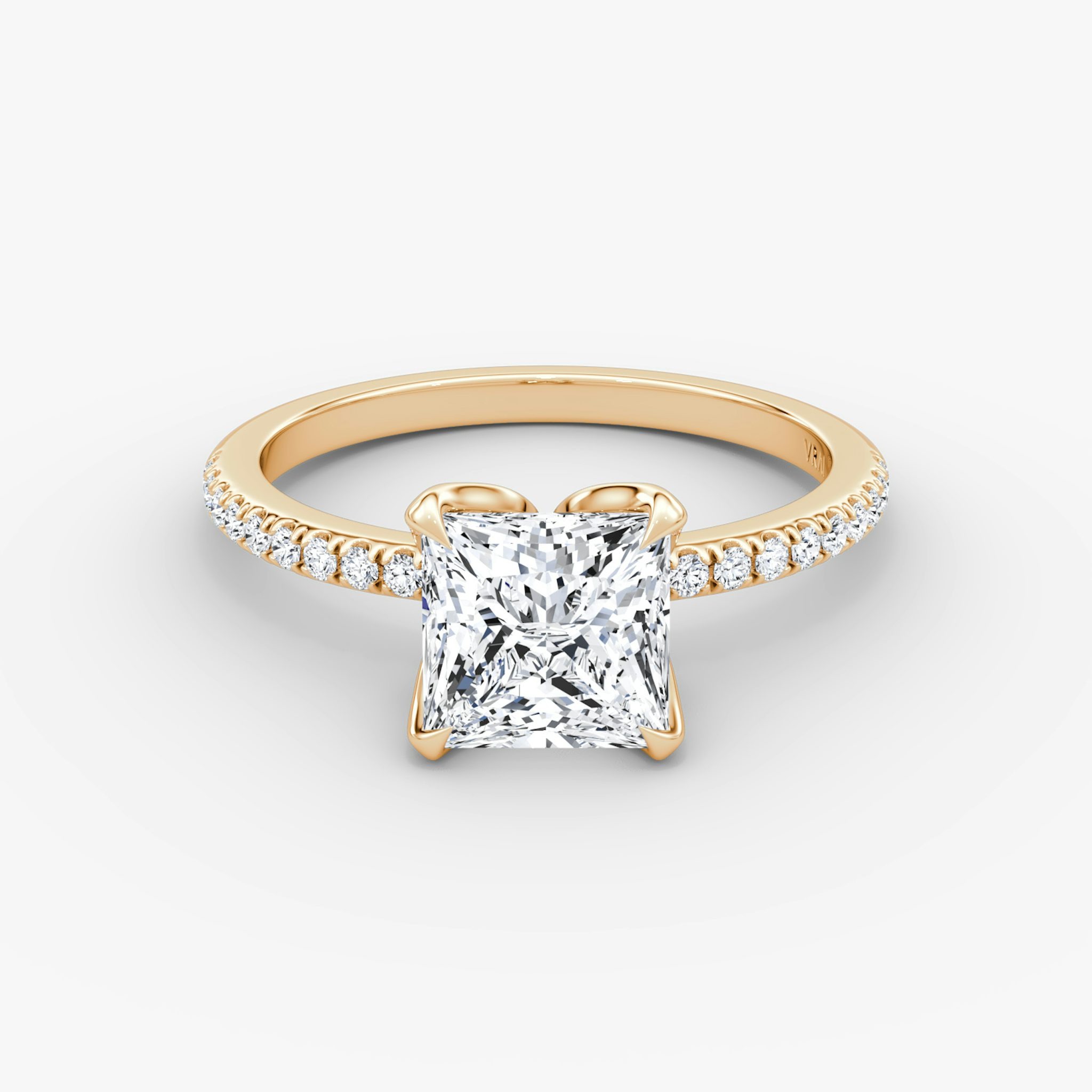 The Classic Petal | Princess | 14k | Rose Gold | bandAccent: Pavé | diamondOrientation: vertical | caratWeight: other