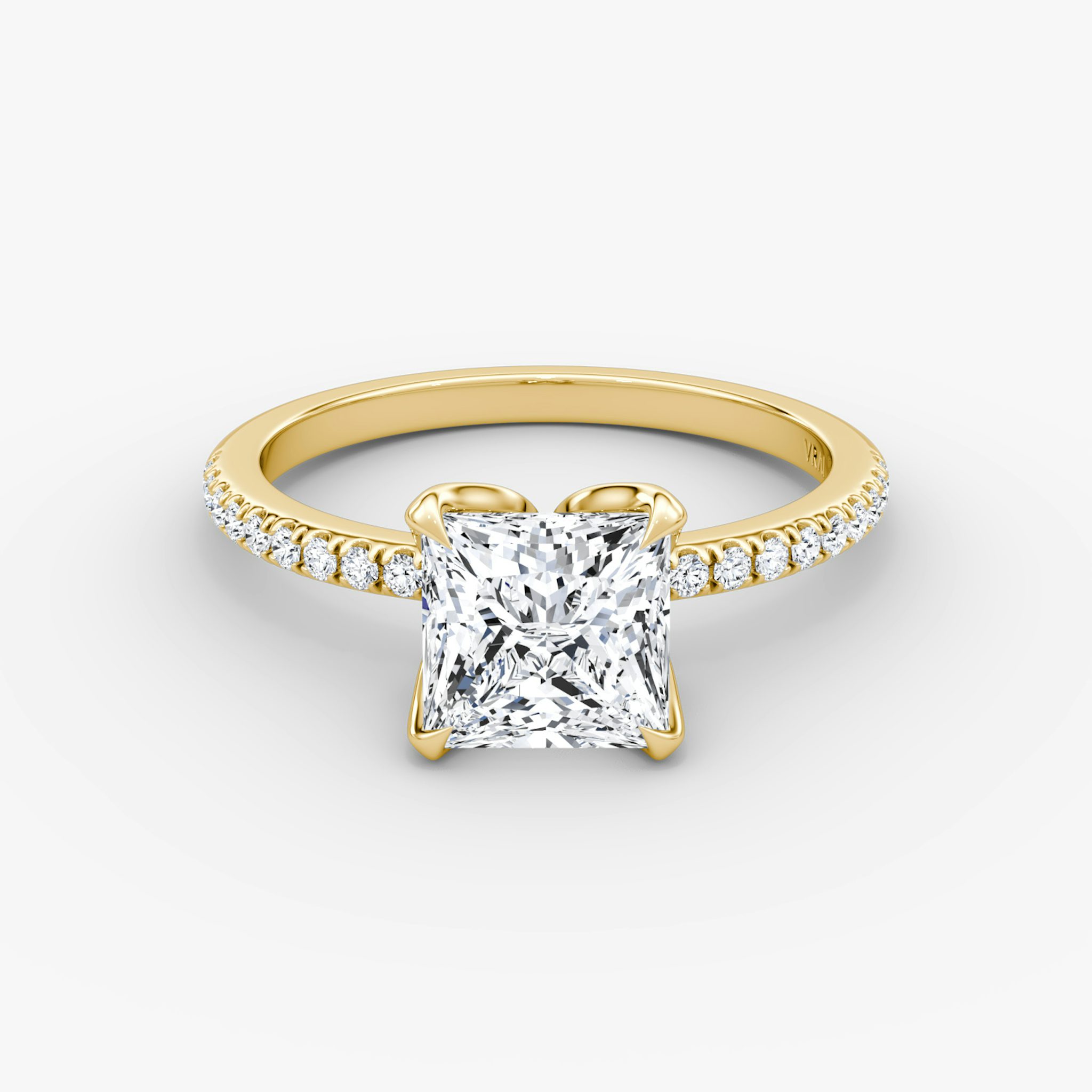 The Classic Petal | Princess | 18k | Yellow Gold | bandAccent: Pavé | diamondOrientation: vertical | caratWeight: other