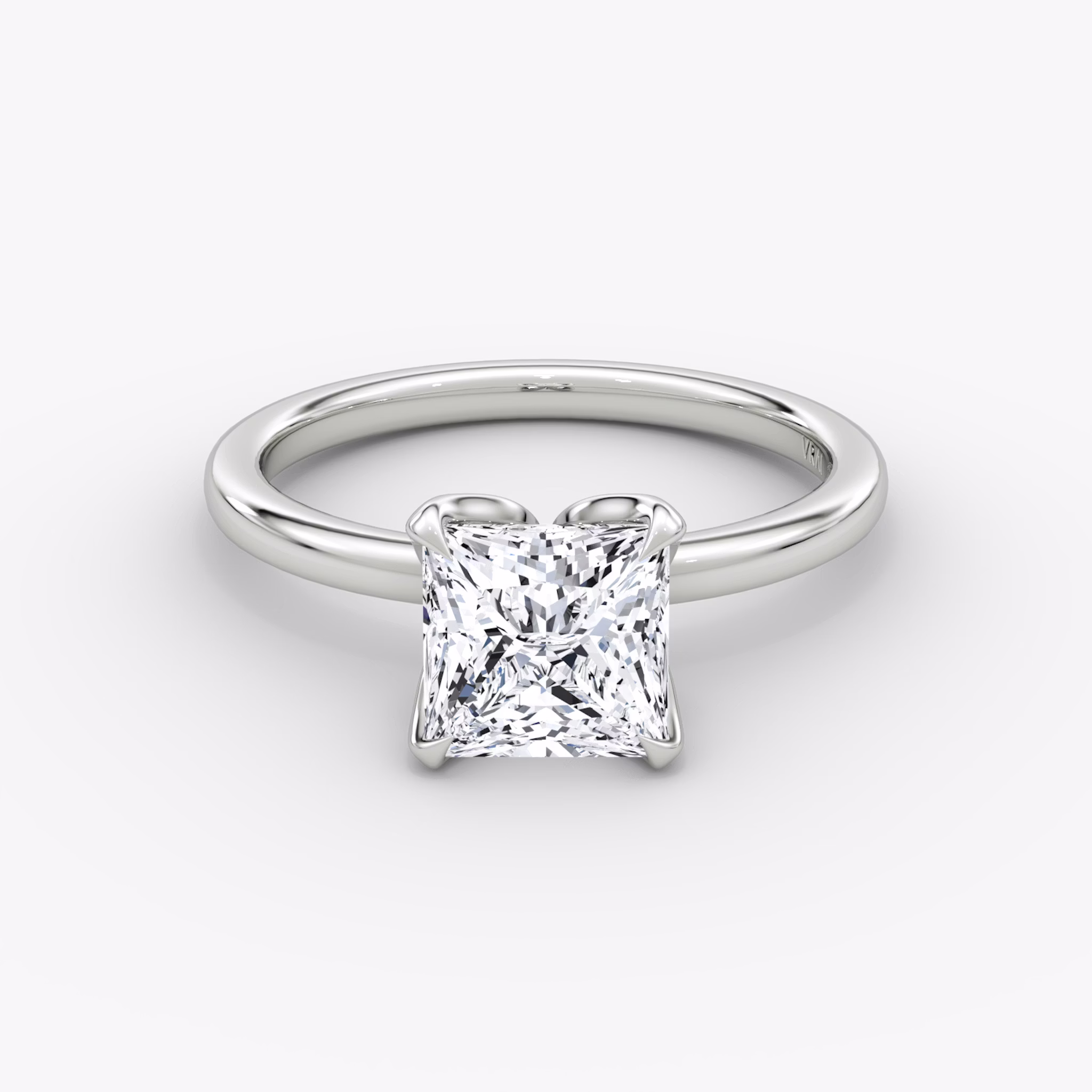 The Classic Petal | Princess | Platinum | bandAccent: Plain | diamondOrientation: vertical | caratWeight: other