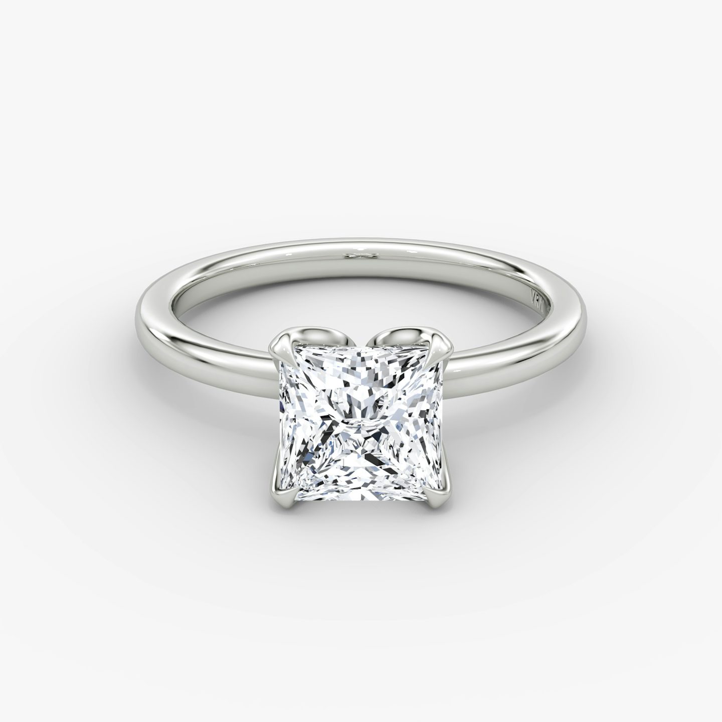 The Classic Petal | Princess | 18k | White Gold | bandAccent: Plain | diamondOrientation: vertical | caratWeight: other