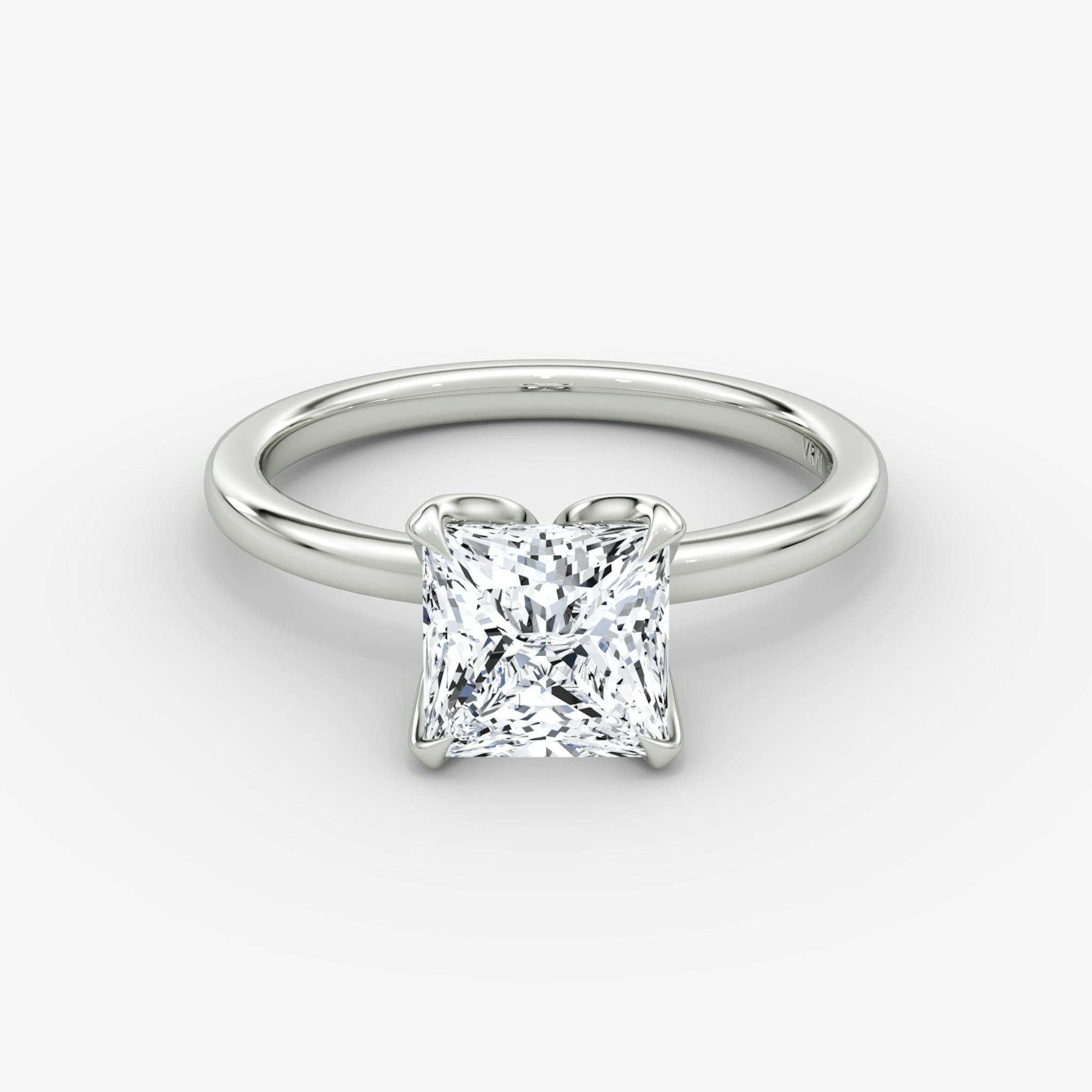 The Classic Petal | Princess | Platinum | bandAccent: Plain | diamondOrientation: vertical | caratWeight: other