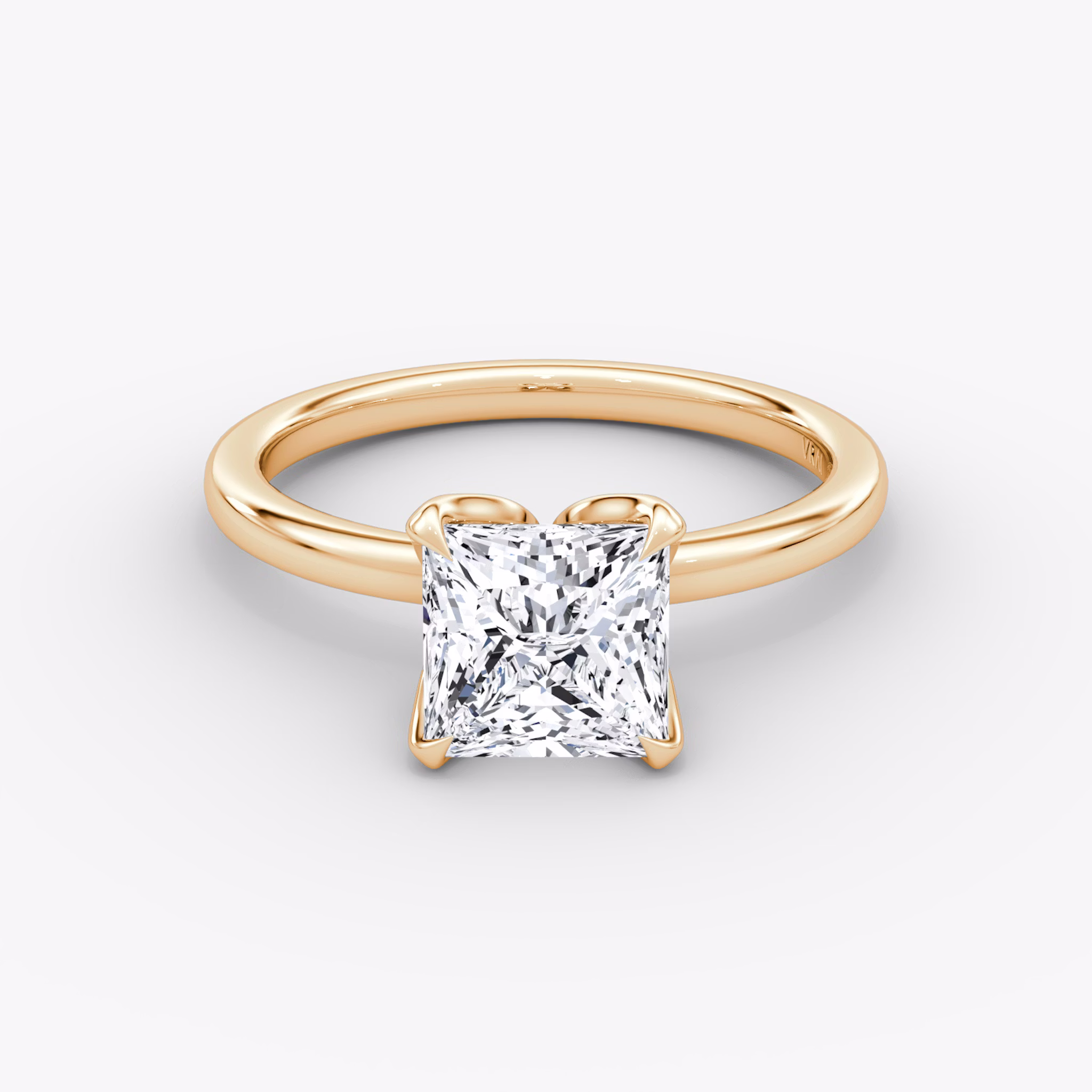 The Classic Petal | Princess | 14k | Rose Gold | bandAccent: Plain | diamondOrientation: vertical | caratWeight: other