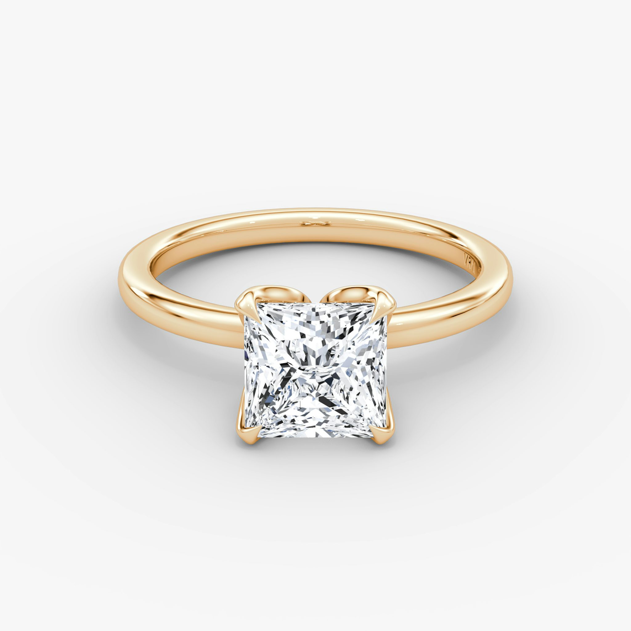 The Classic Petal | Princess | 14k | Rose Gold | bandAccent: Plain | diamondOrientation: vertical | caratWeight: other