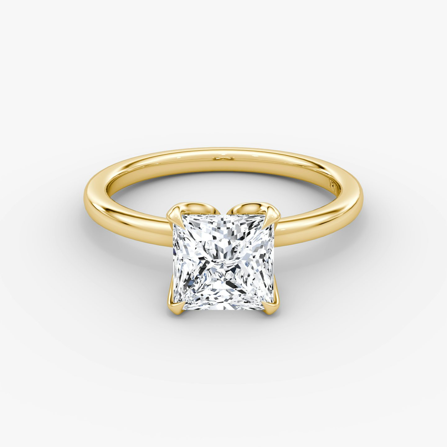 The Classic Petal | Princess | 18k | Yellow Gold | bandAccent: Plain | diamondOrientation: vertical | caratWeight: other