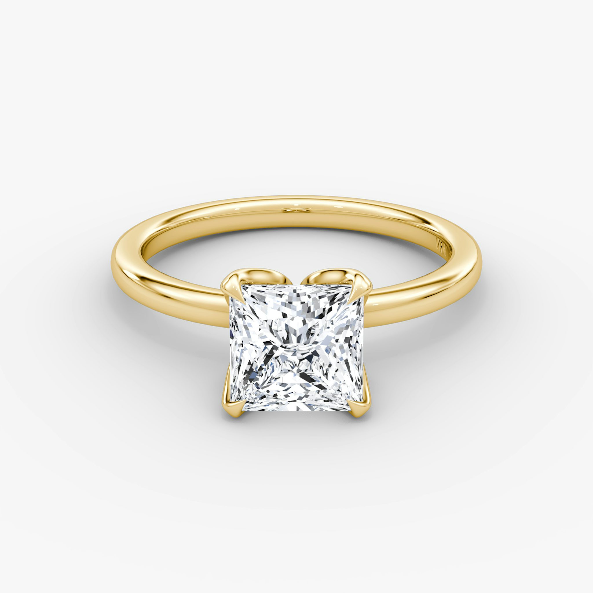 The Classic Petal | Princess | 18k | Yellow Gold | bandAccent: Plain | diamondOrientation: vertical | caratWeight: other