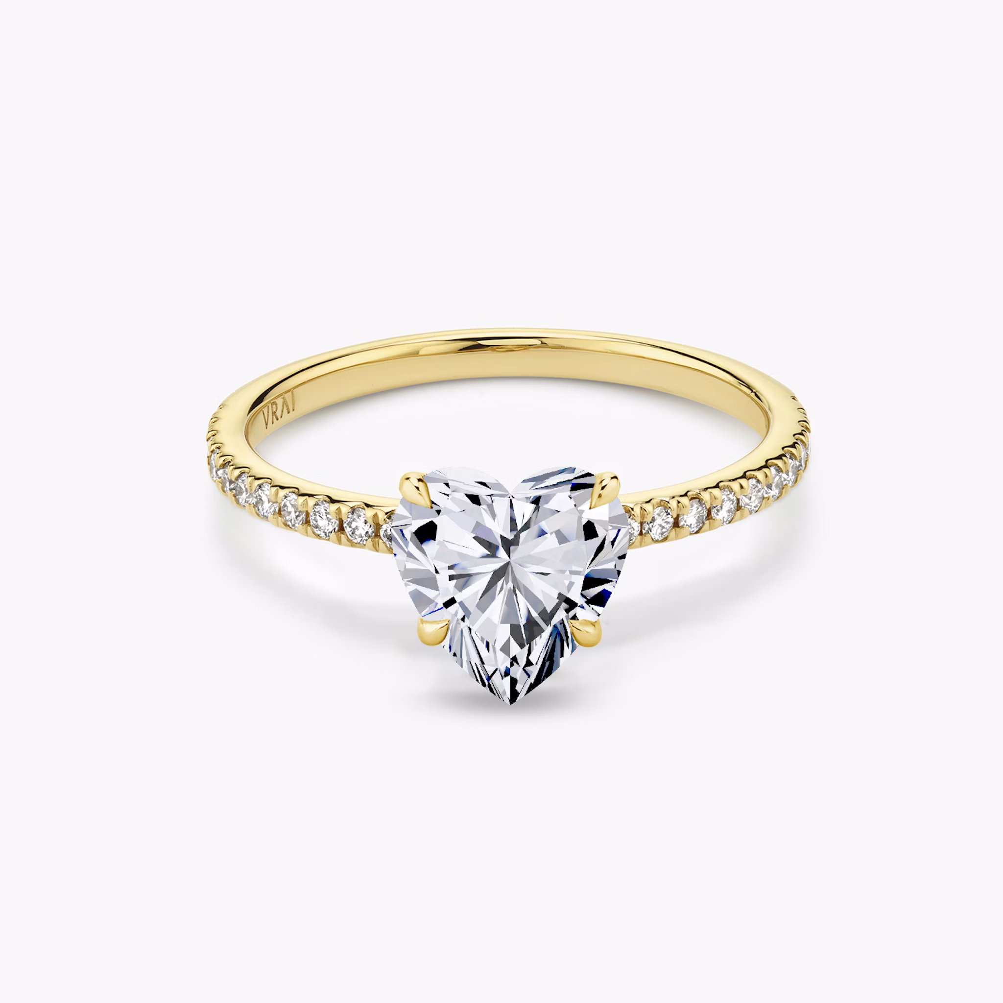 The Signature | Heart | 18k | Yellow Gold | bandAccent: Pavé | bandWidth: standard | excludeFromFeed: null | hiddenHalo: no | diamondOrientation: vertical | caratWeight: other