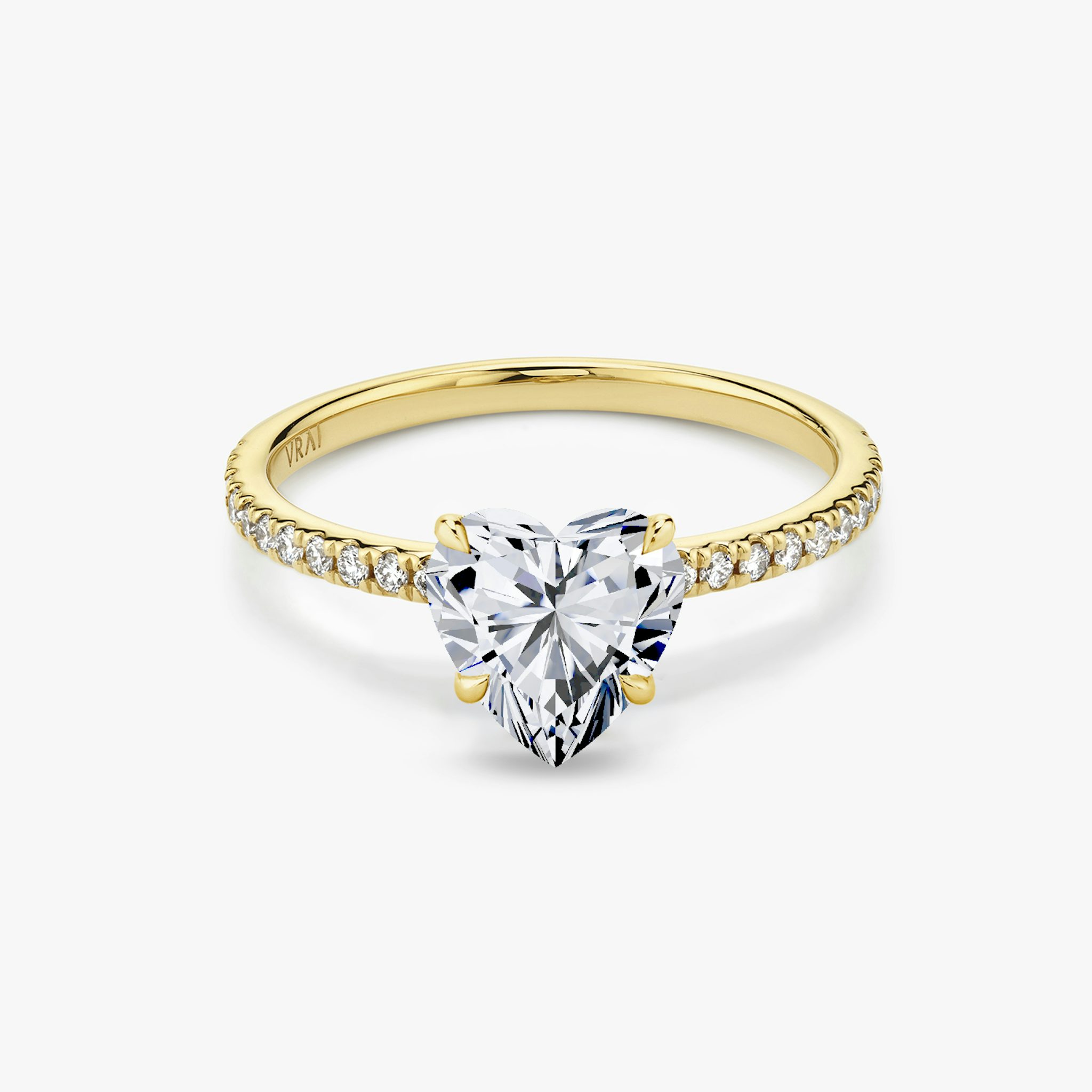 The Signature | Heart | 18k | Yellow Gold | bandAccent: Pavé | bandWidth: standard | excludeFromFeed: null | hiddenHalo: no | diamondOrientation: vertical | caratWeight: other