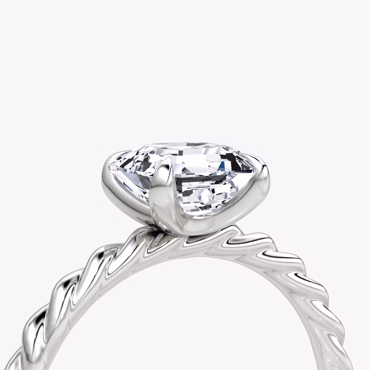 The Classic Rope | Asscher | 18k | White Gold | bandAccent: Plain | diamondOrientation: vertical | caratWeight: other