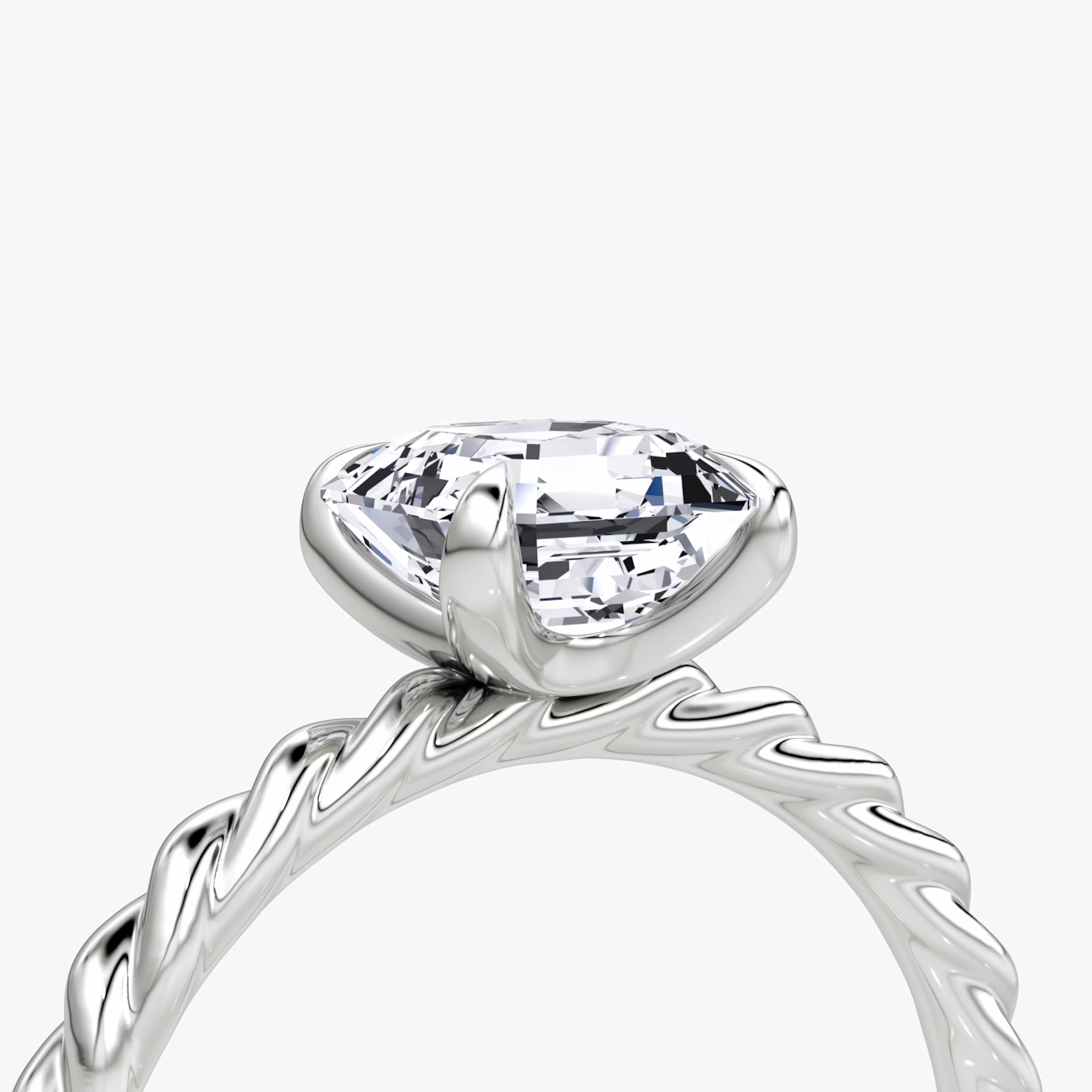 The Classic Rope | Asscher | Platinum | bandAccent: Plain | diamondOrientation: vertical | caratWeight: other