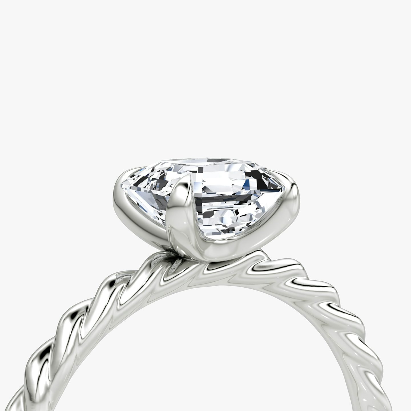 Classic Rope | Asscher | 18k | Weißgold | bandAccent: Ohne Pavé-Besatz | diamondOrientation: vertical | caratWeight: other