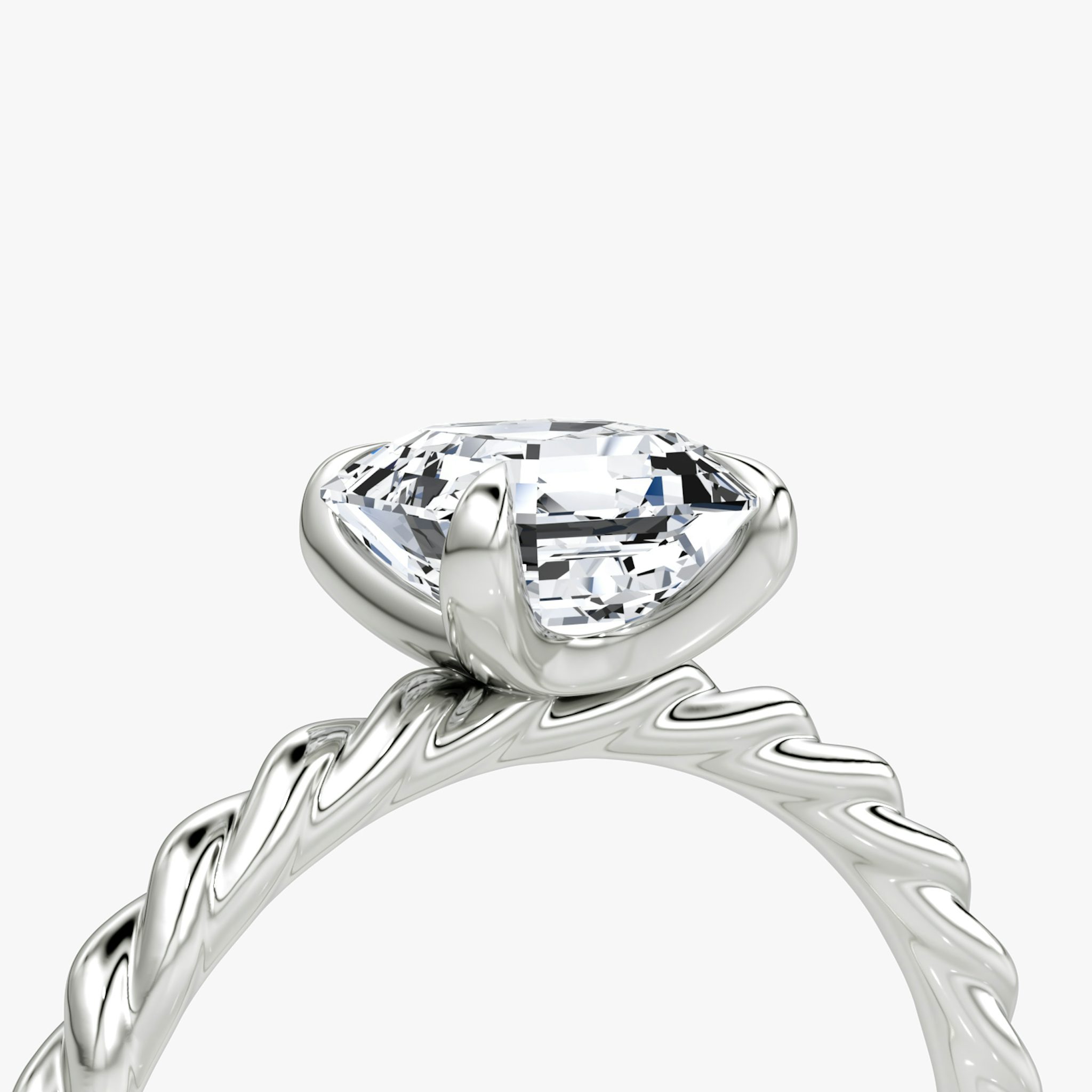 The Classic Rope | Asscher | Platinum | bandAccent: Plain | diamondOrientation: vertical | caratWeight: other
