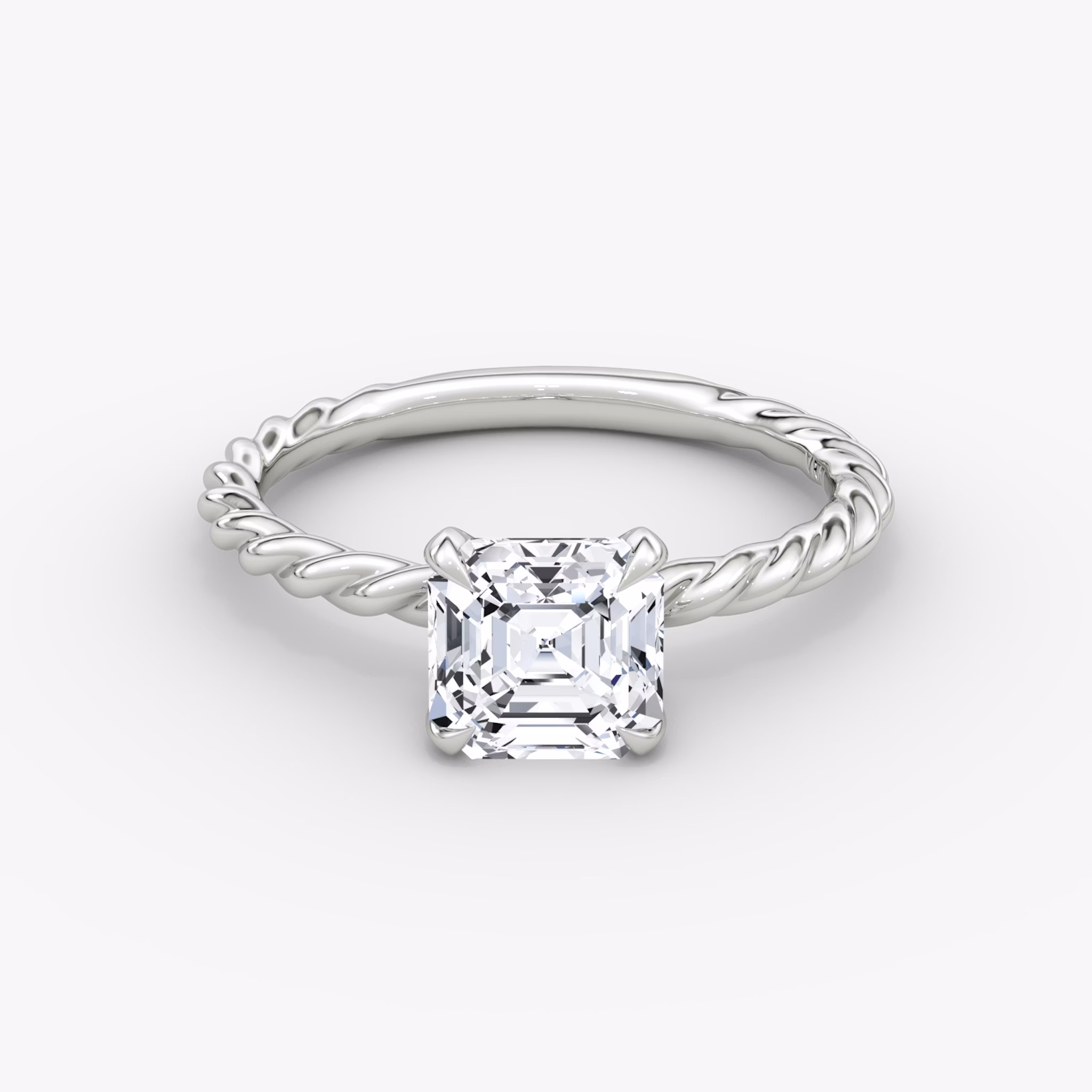The Classic Rope | Asscher | Platinum | bandAccent: Plain | diamondOrientation: vertical | caratWeight: other