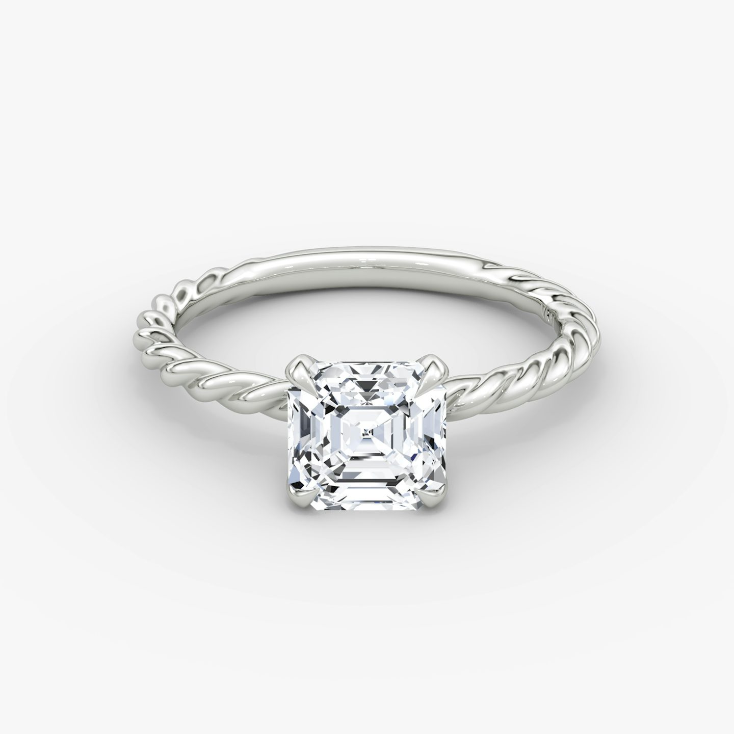 Classic Rope | Asscher | 18k | Weißgold | bandAccent: Ohne Pavé-Besatz | diamondOrientation: vertical | caratWeight: other