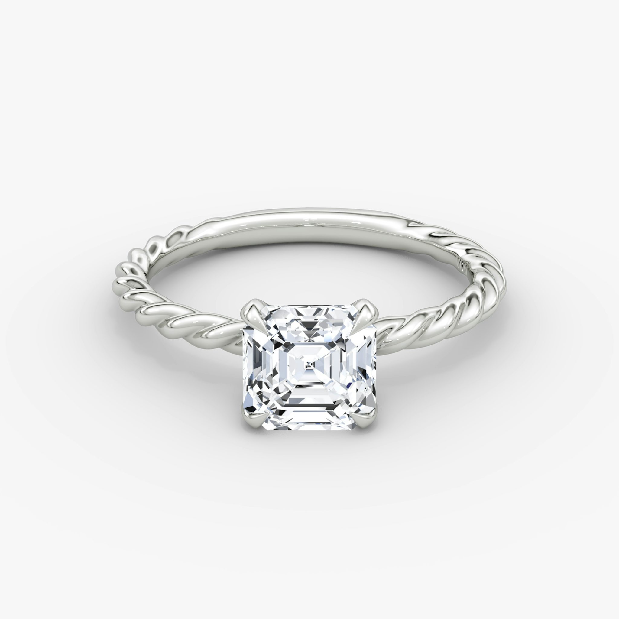 The Classic Rope | Asscher | Platinum | bandAccent: Plain | diamondOrientation: vertical | caratWeight: other