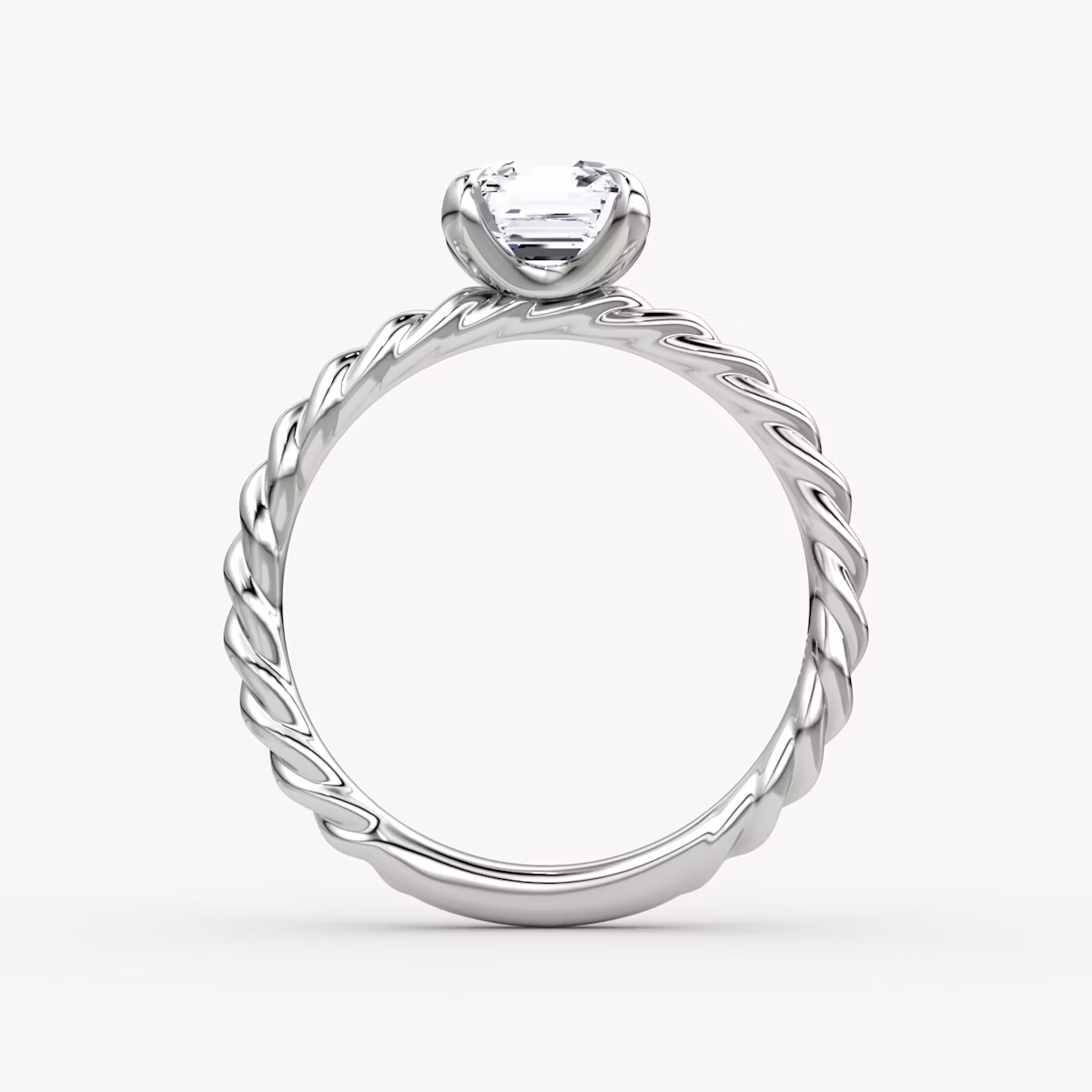 The Classic Rope | Asscher | 18k | White Gold | bandAccent: Plain | diamondOrientation: vertical | caratWeight: other
