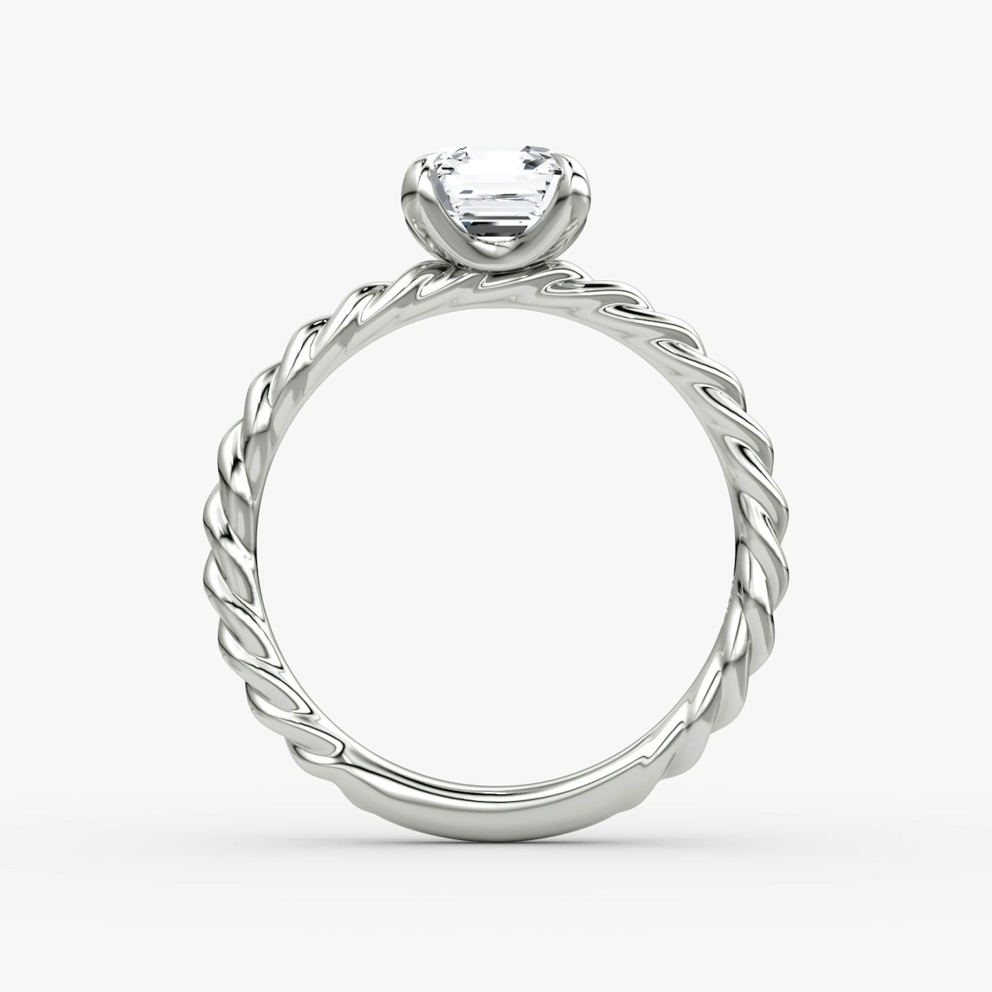 Classic Rope | Asscher | 18k | Weißgold | bandAccent: Ohne Pavé-Besatz | diamondOrientation: vertical | caratWeight: other