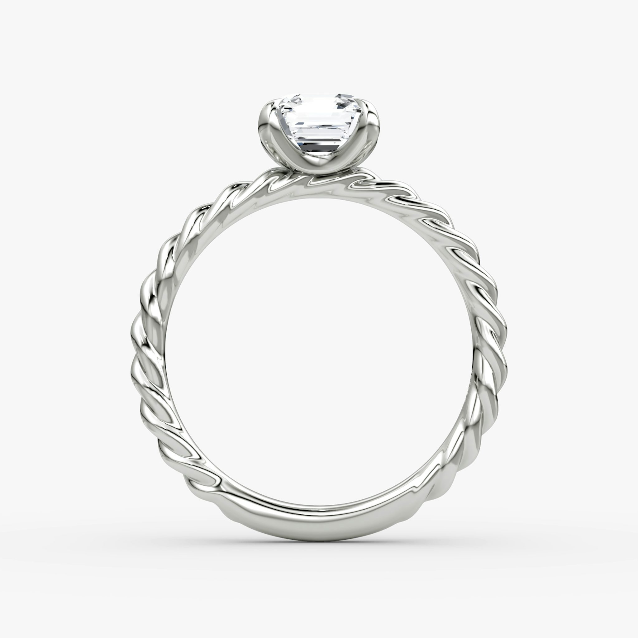 The Classic Rope | Asscher | Platinum | bandAccent: Plain | diamondOrientation: vertical | caratWeight: other