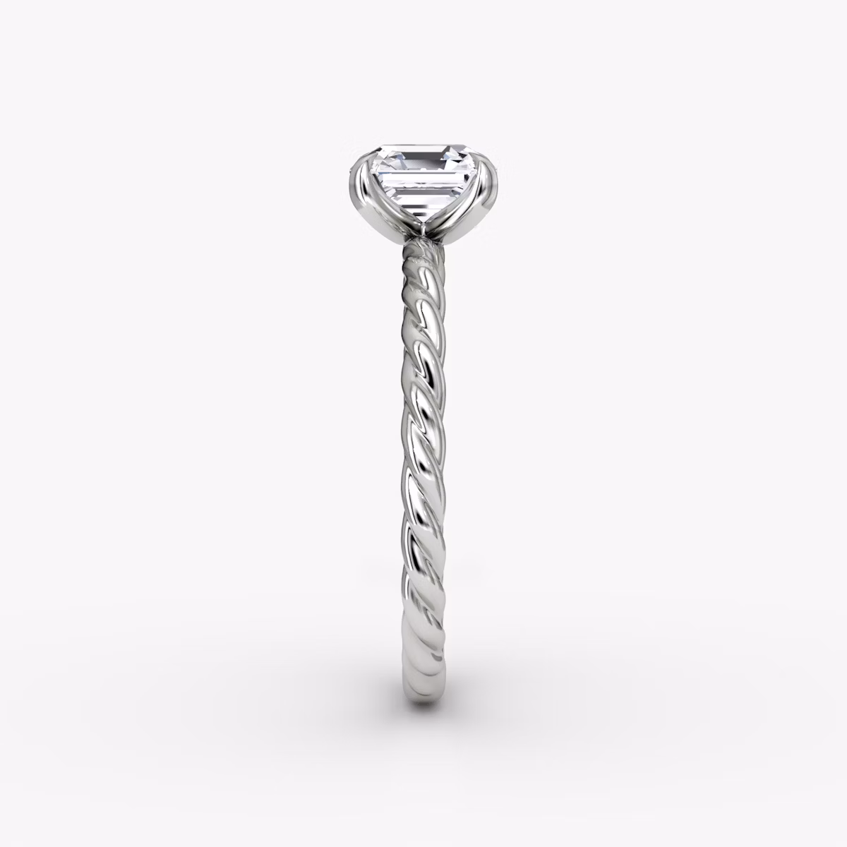 The Classic Rope | Asscher | 18k | White Gold | bandAccent: Plain | diamondOrientation: vertical | caratWeight: other