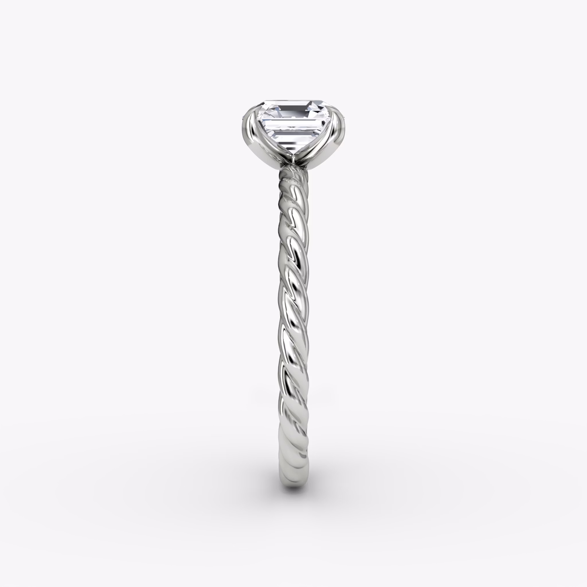 The Classic Rope | Asscher | Platinum | bandAccent: Plain | diamondOrientation: vertical | caratWeight: other