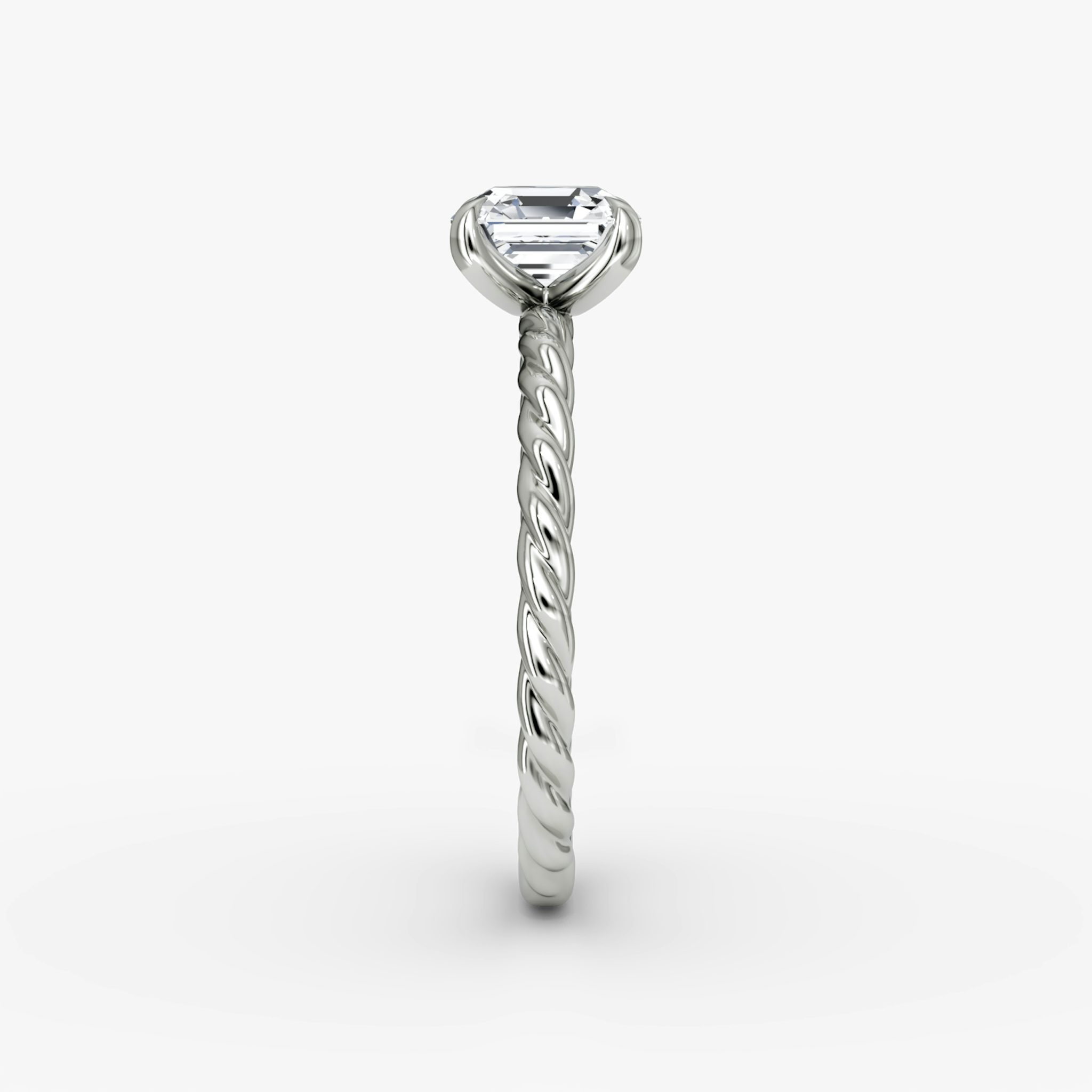 The Classic Rope | Asscher | Platinum | bandAccent: Plain | diamondOrientation: vertical | caratWeight: other