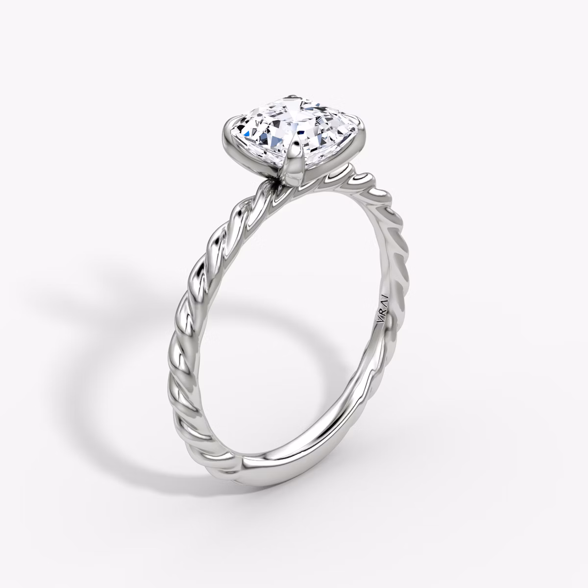 The Classic Rope | Asscher | 18k | White Gold | bandAccent: Plain | diamondOrientation: vertical | caratWeight: other