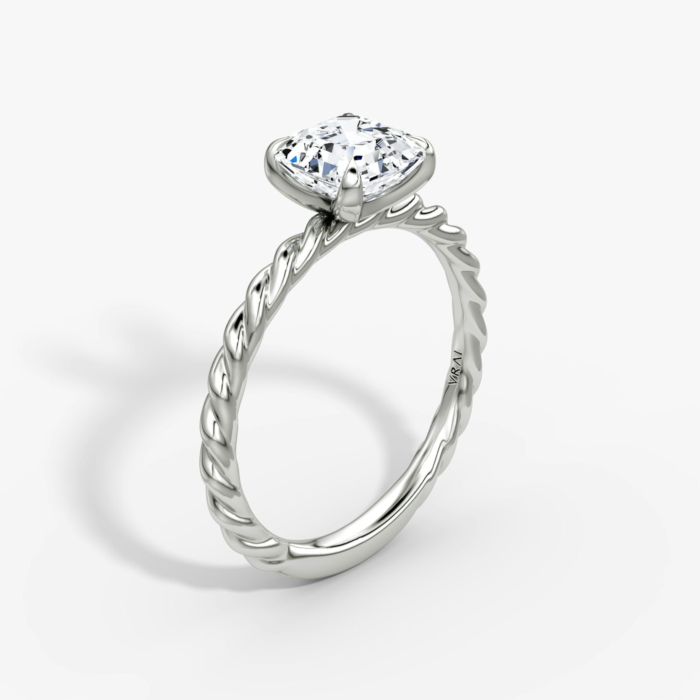 Classic Rope | Asscher | 18k | Weißgold | bandAccent: Ohne Pavé-Besatz | diamondOrientation: vertical | caratWeight: other