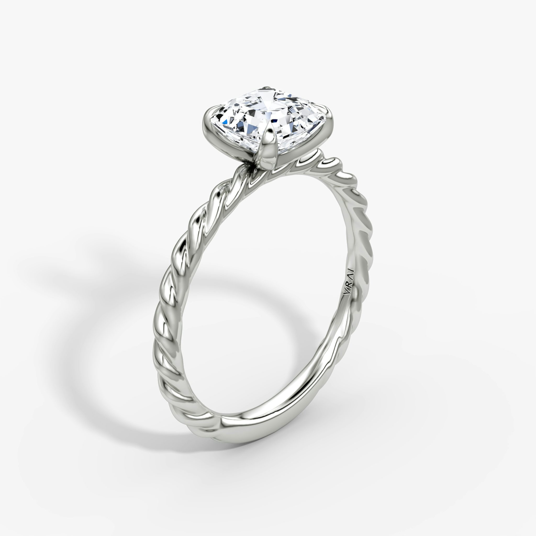 The Classic Rope | Asscher | Platinum | bandAccent: Plain | diamondOrientation: vertical | caratWeight: other