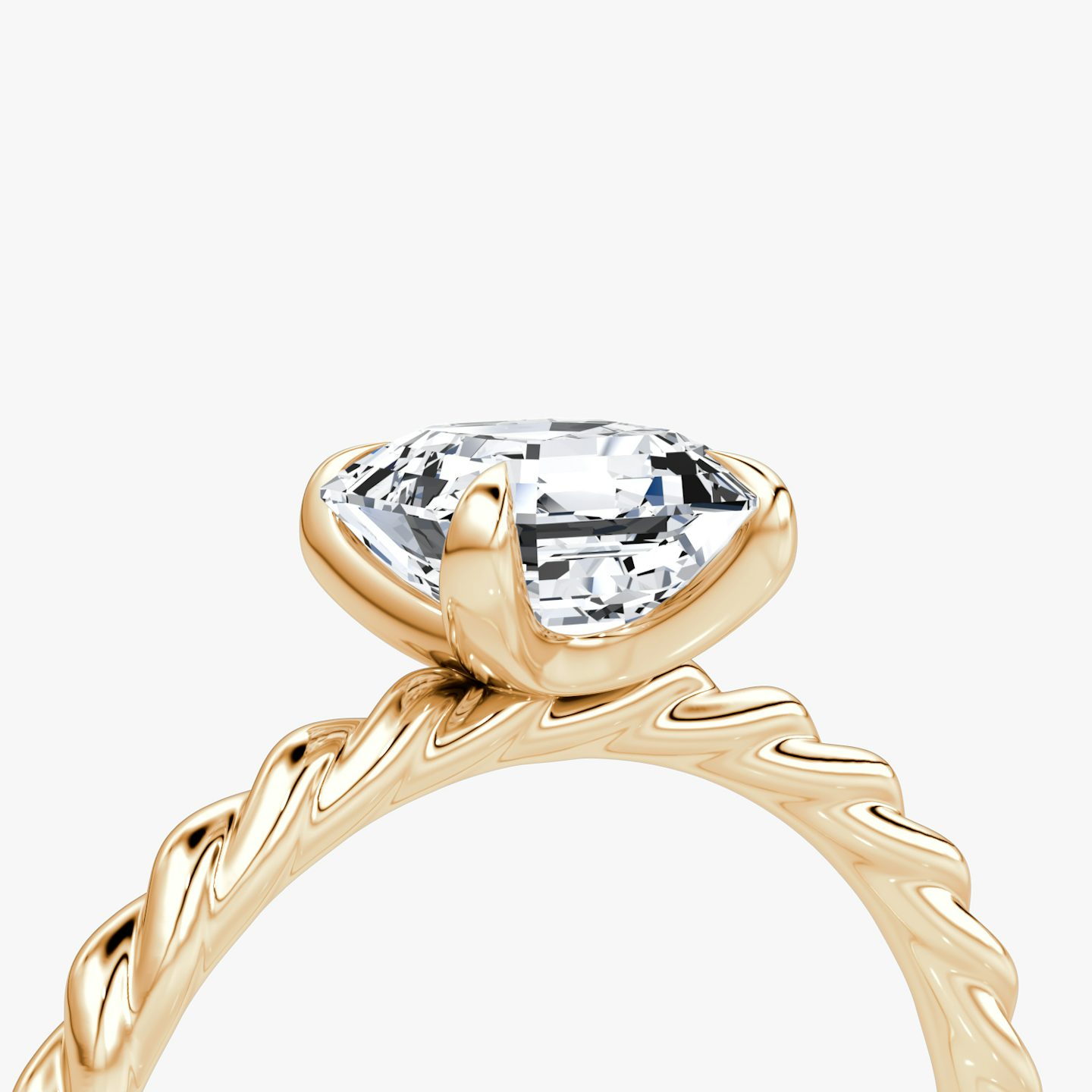 The Classic Rope | Asscher | 14k | Rose Gold | bandAccent: Plain | diamondOrientation: vertical | caratWeight: other