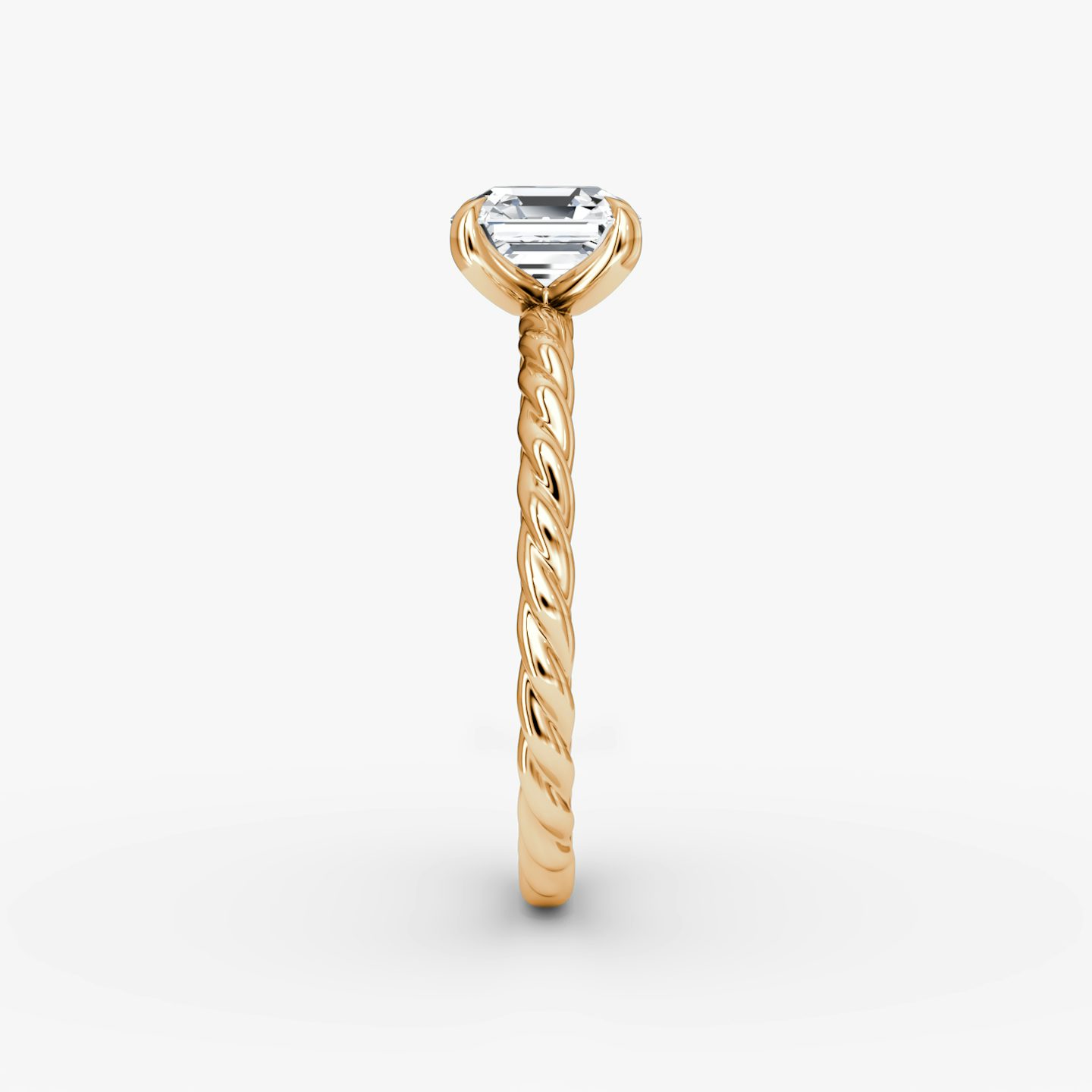 The Classic Rope | Asscher | 14k | Rose Gold | bandAccent: Plain | diamondOrientation: vertical | caratWeight: other