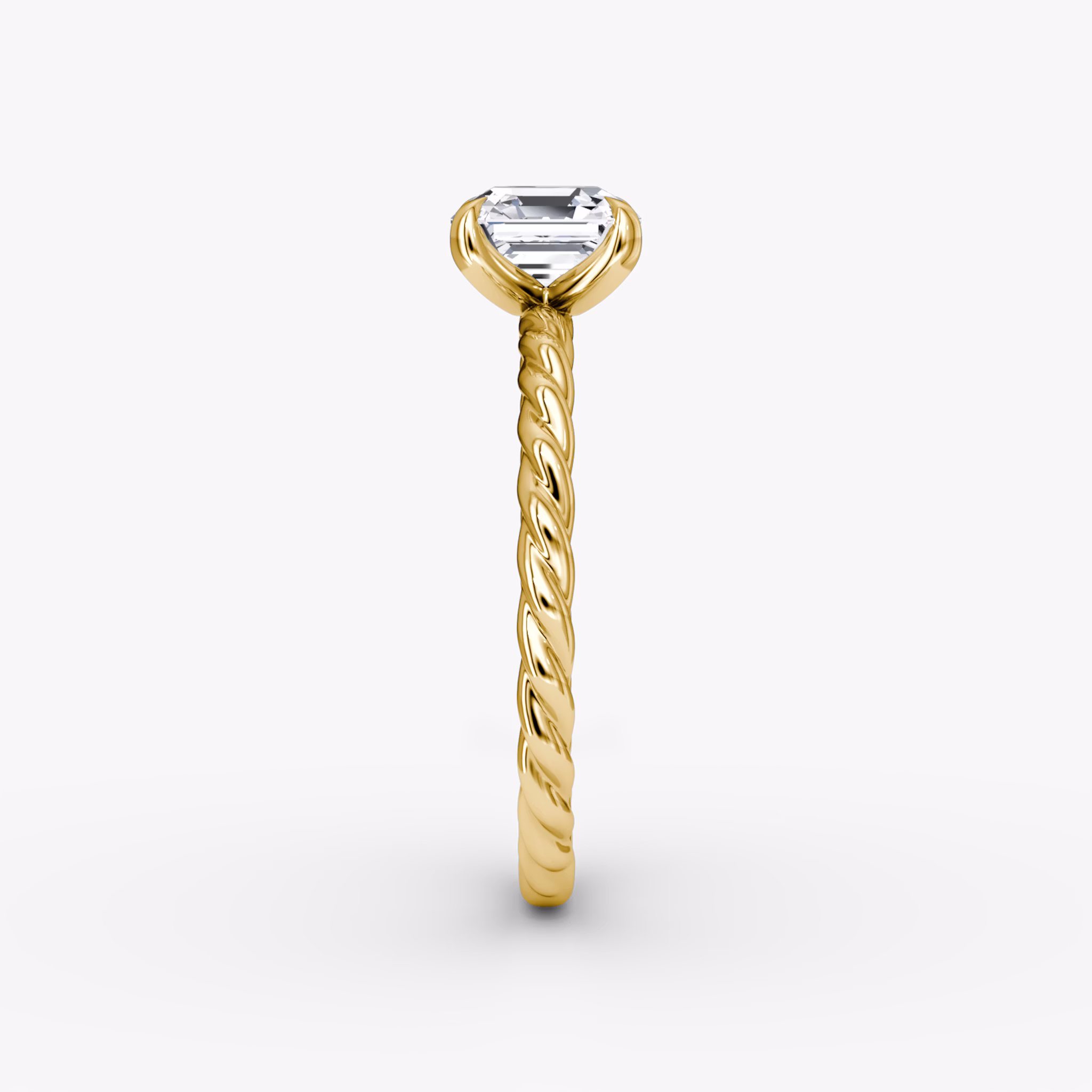The Classic Rope | Asscher | 18k | Yellow Gold | bandAccent: Plain | diamondOrientation: vertical | caratWeight: other