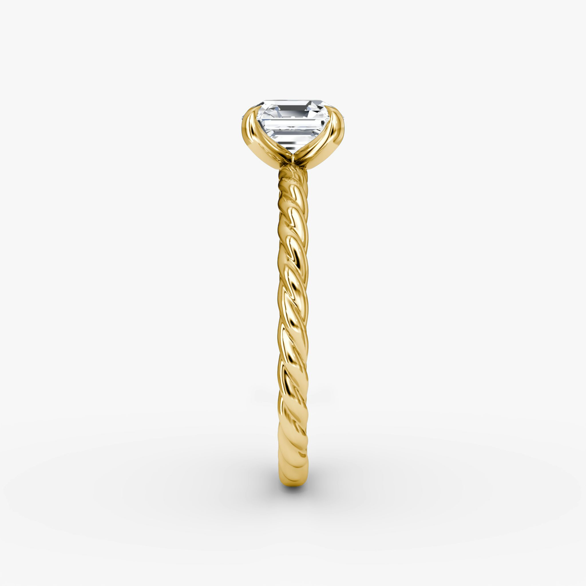 The Classic Rope | Asscher | 18k | Yellow Gold | bandAccent: Plain | diamondOrientation: vertical | caratWeight: other