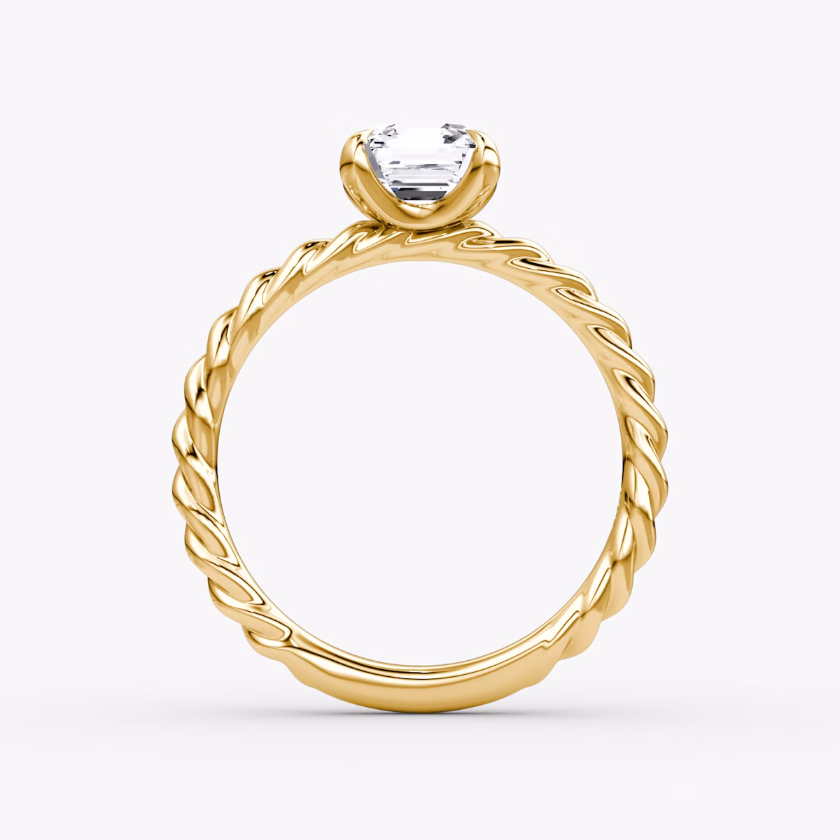 The Classic Rope | Asscher | 18k | Yellow Gold | bandAccent: Plain | diamondOrientation: vertical | caratWeight: other