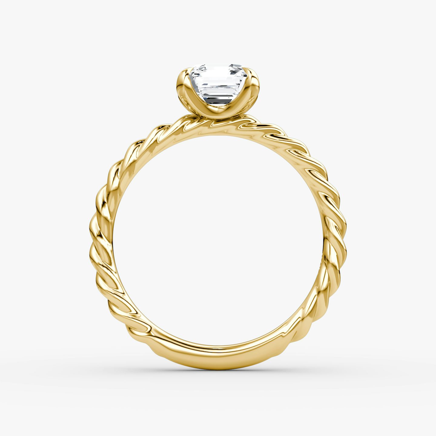 The Classic Rope | Asscher | 18k | Yellow Gold | bandAccent: Plain | diamondOrientation: vertical | caratWeight: other