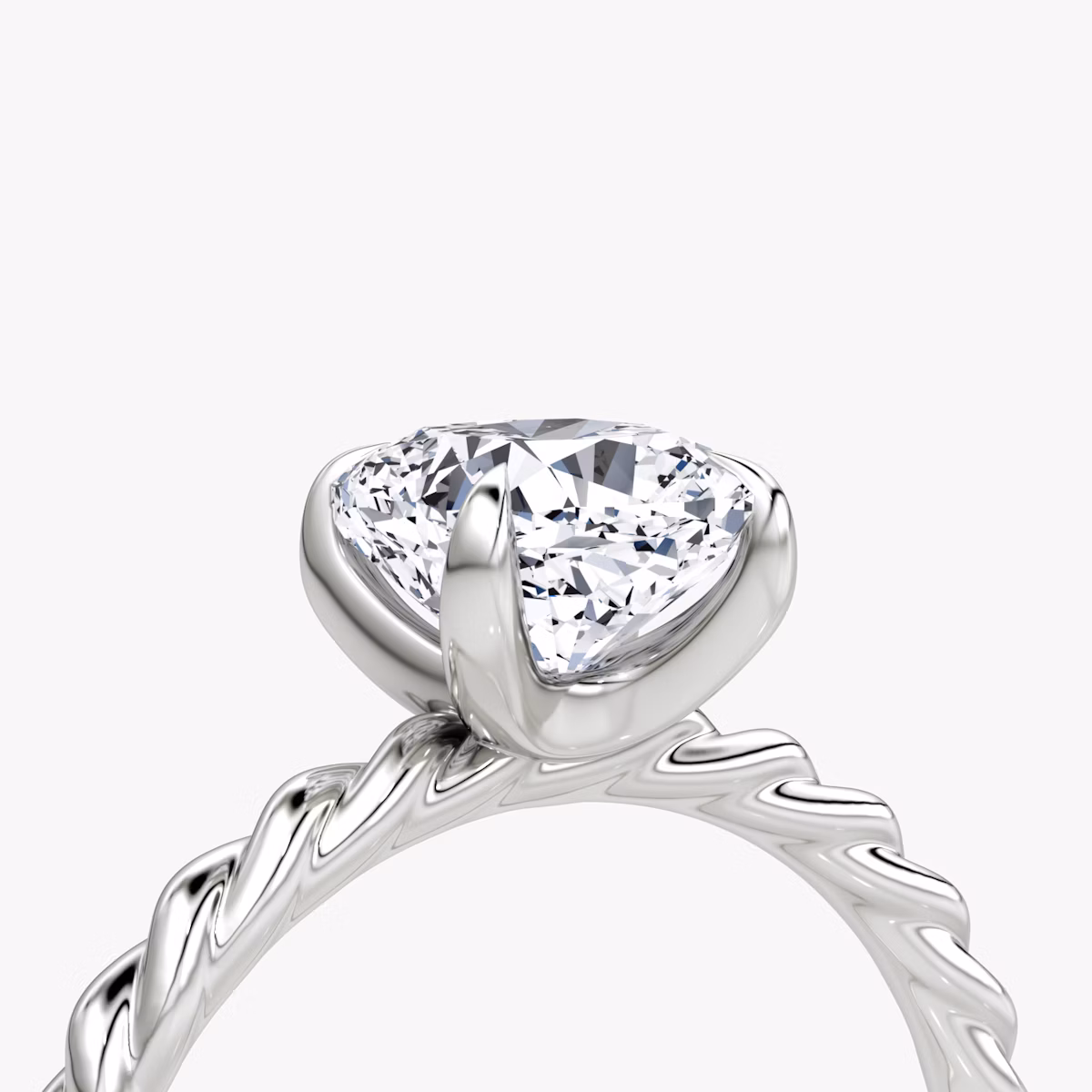 The Classic Rope | Cushion | 18k | White Gold | bandAccent: Plain | diamondOrientation: vertical | caratWeight: other