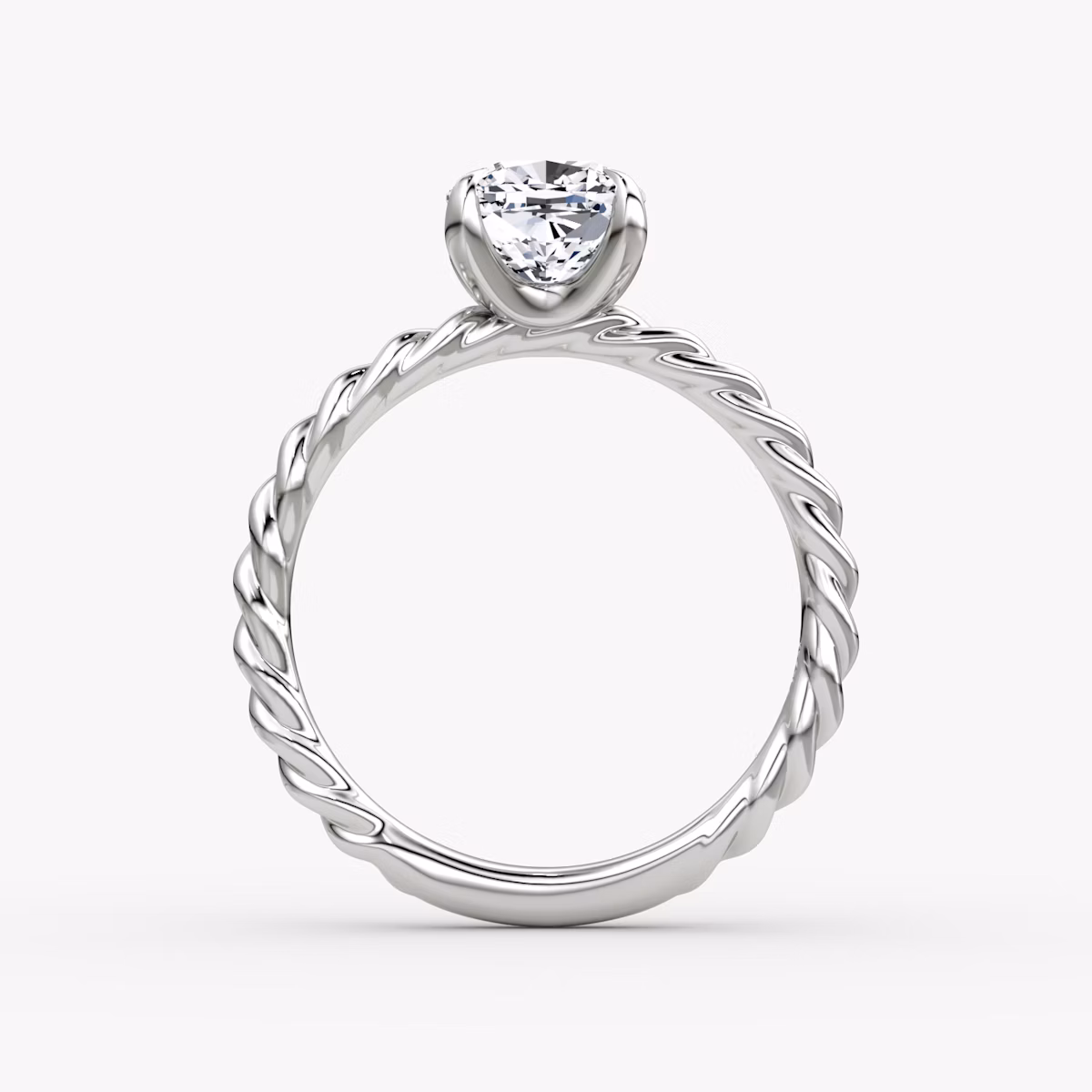 The Classic Rope | Cushion | 18k | White Gold | bandAccent: Plain | diamondOrientation: vertical | caratWeight: other