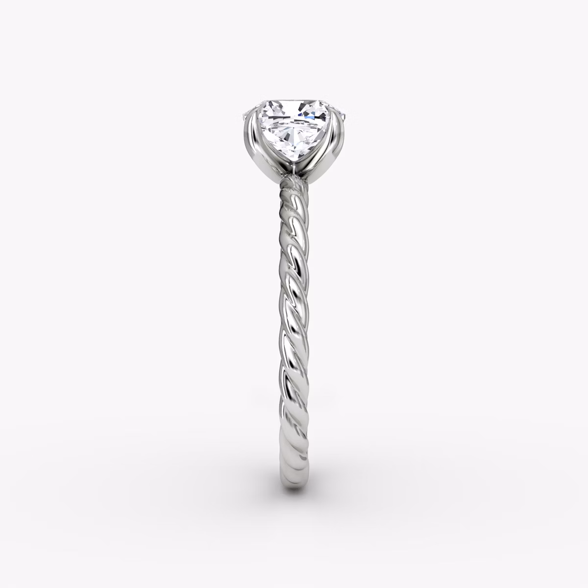 The Classic Rope | Cushion | 18k | White Gold | bandAccent: Plain | diamondOrientation: vertical | caratWeight: other