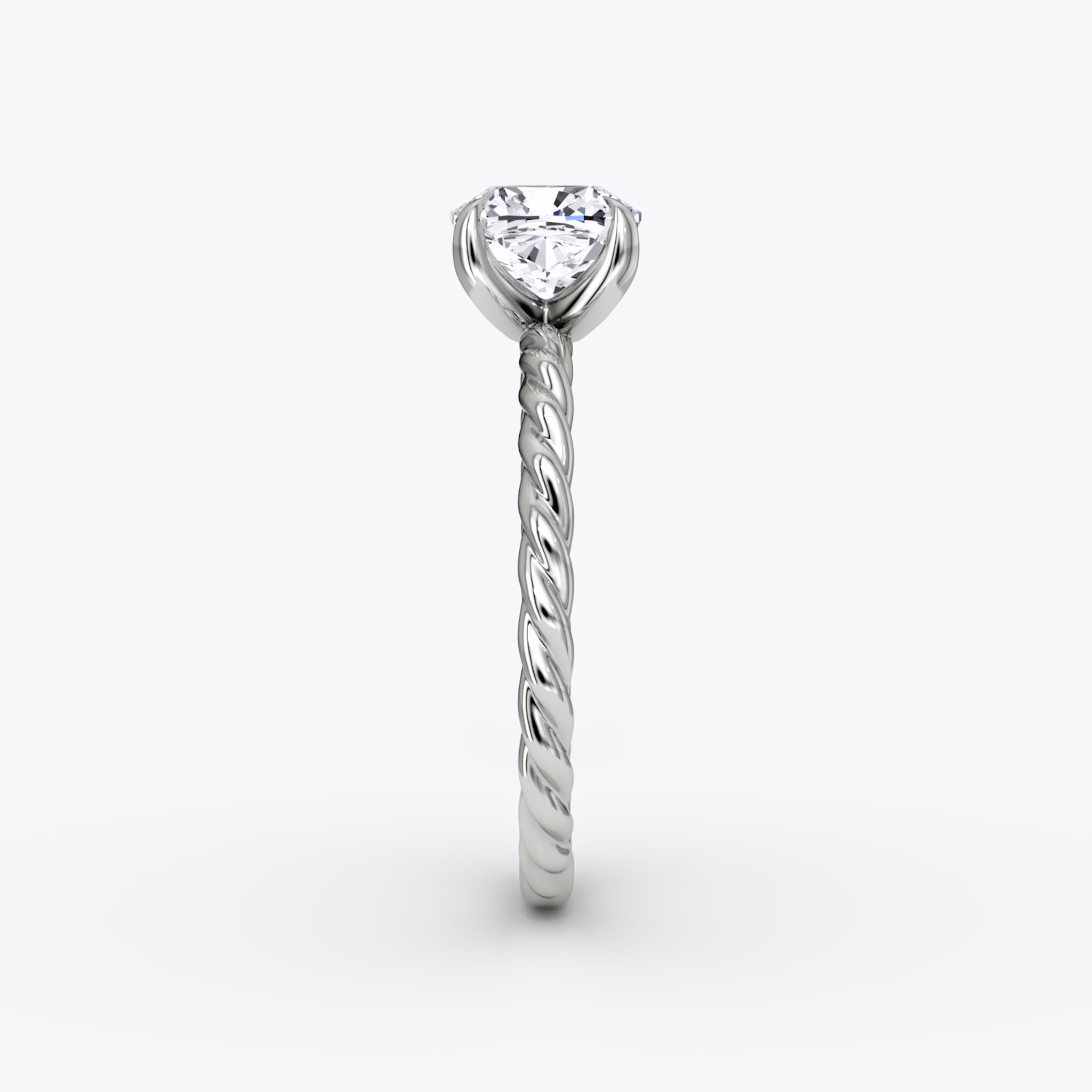 The Classic Rope | Cushion | Platinum | bandAccent: Plain | diamondOrientation: vertical | caratWeight: other