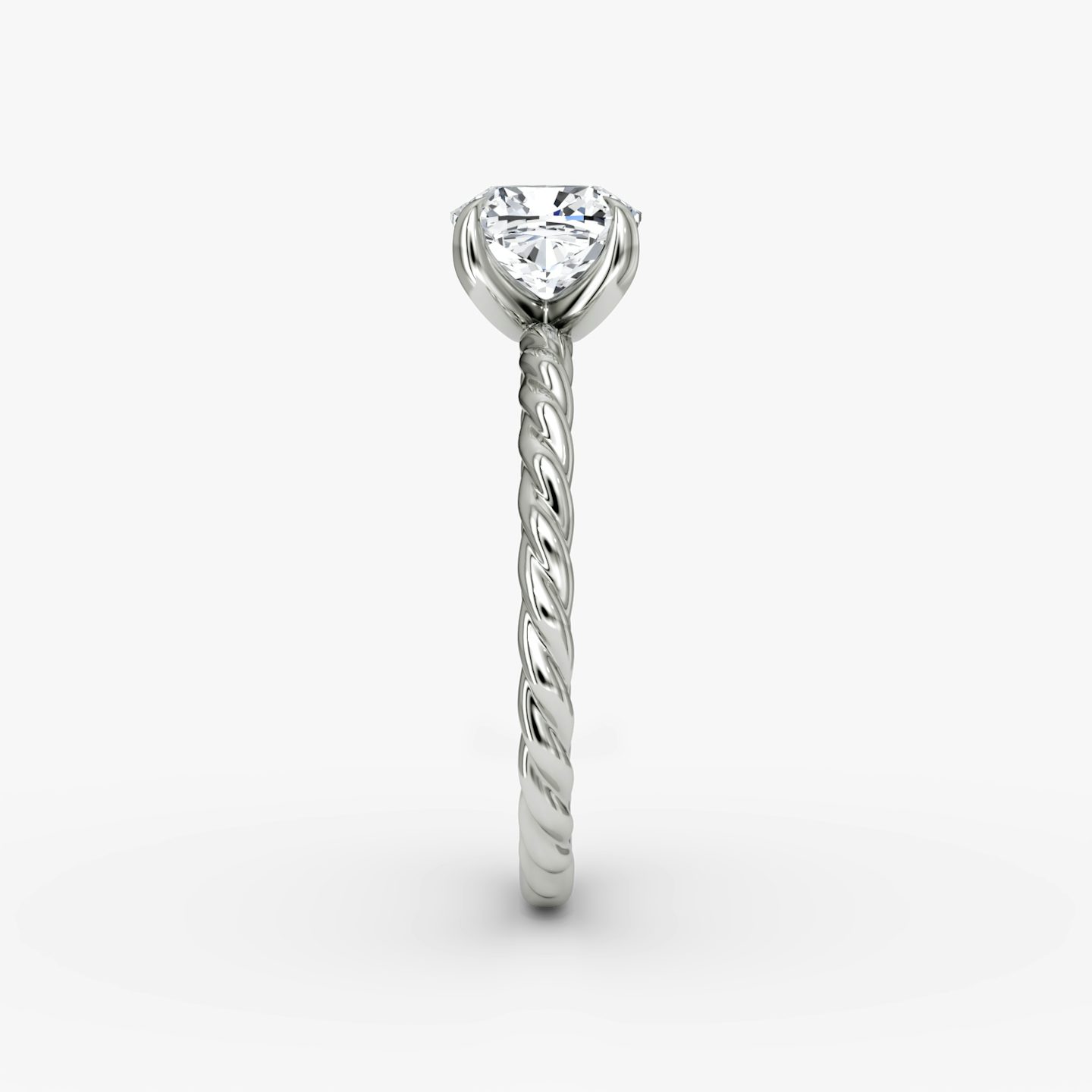 Bague de fiançailles Classic Rope Classic Rope | Coussin | 18k | Or blanc | bandAccent: Simple | diamondOrientation: vertical | caratWeight: other