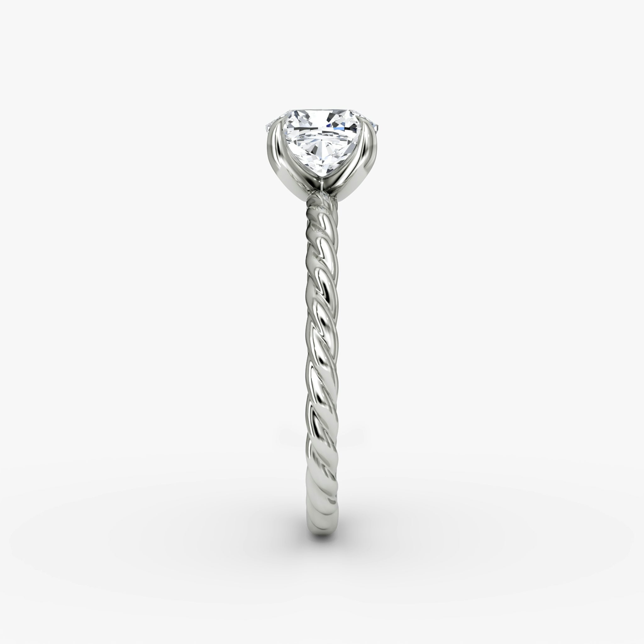 The Classic Rope | Cushion | Platinum | bandAccent: Plain | diamondOrientation: vertical | caratWeight: other