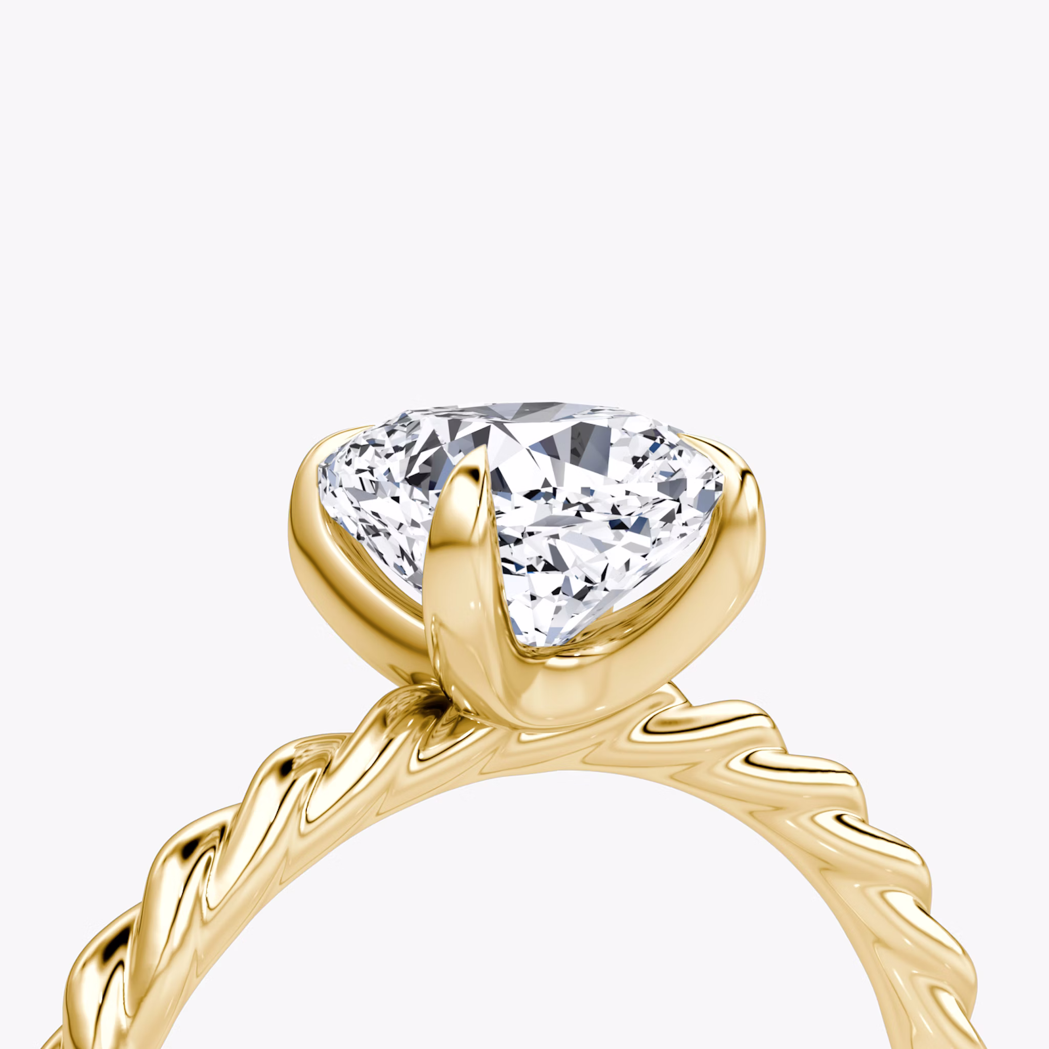 The Classic Rope | Cushion | 18k | Yellow Gold | bandAccent: Plain | diamondOrientation: vertical | caratWeight: other