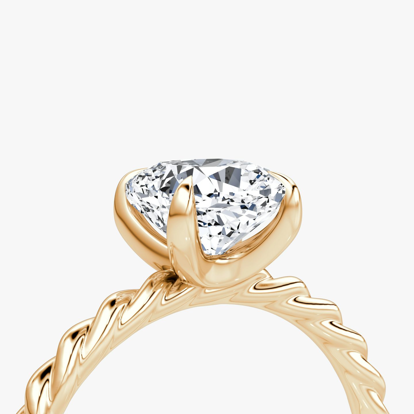 Anillo de compromiso Classic Rope | Cojín | 14k | Oro rosa | bandAccent: Simple | diamondOrientation: vertical | caratWeight: other
