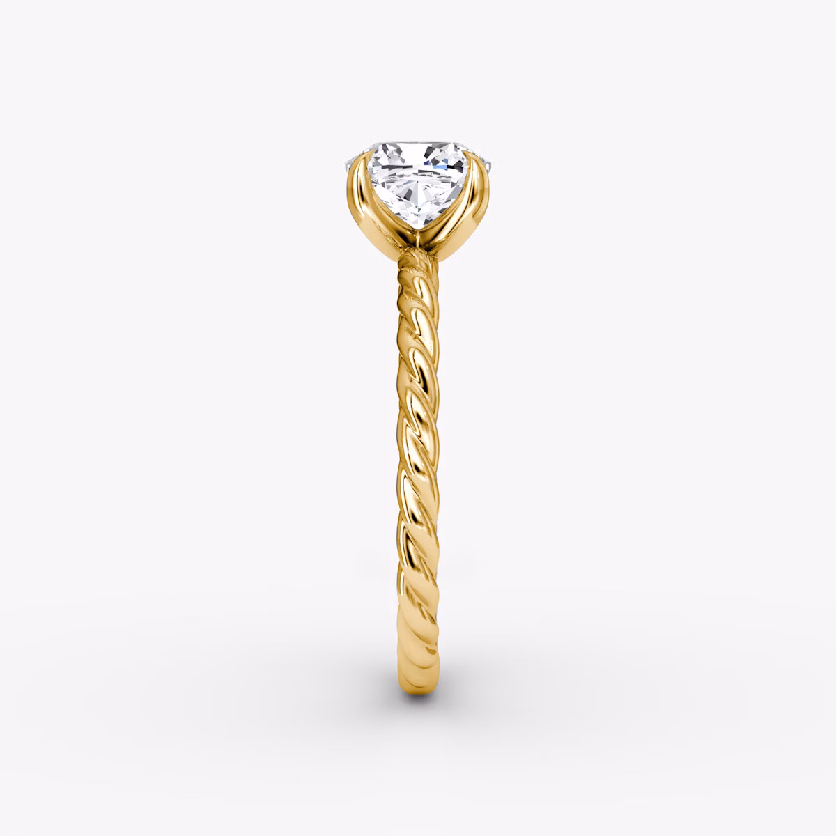 The Classic Rope | Cushion | 18k | Yellow Gold | bandAccent: Plain | diamondOrientation: vertical | caratWeight: other